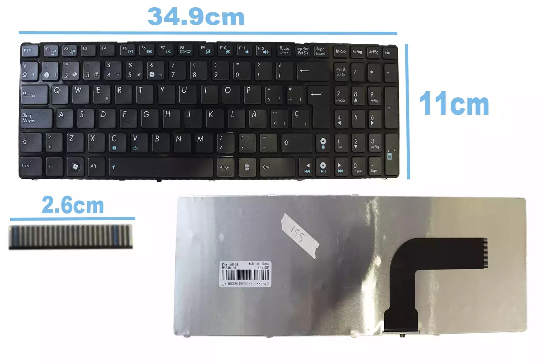 TECLADO ASUS K52 k53s X61 N61 G60 G51 SP — imagen 1