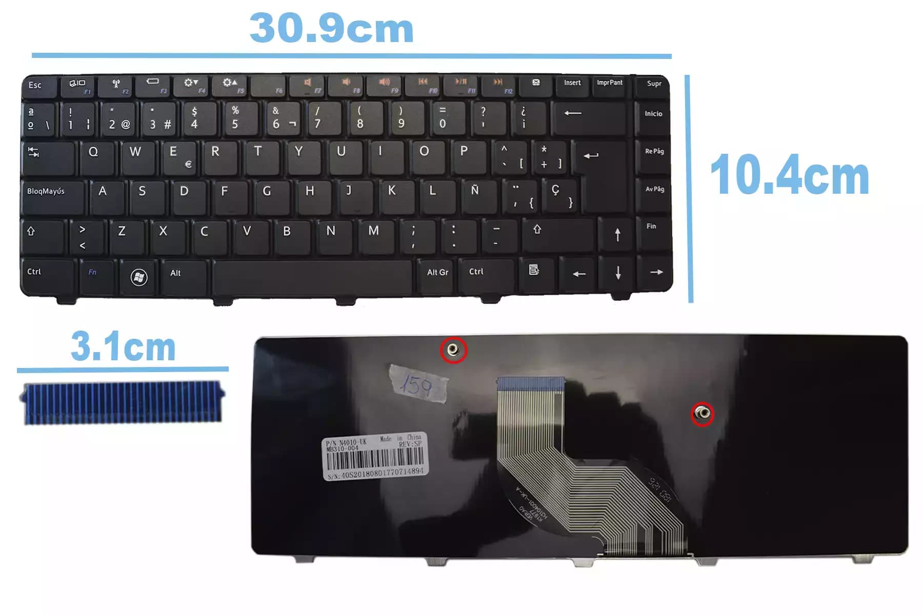 TECLADO DELL N4010 n4030 SP — imagen 1