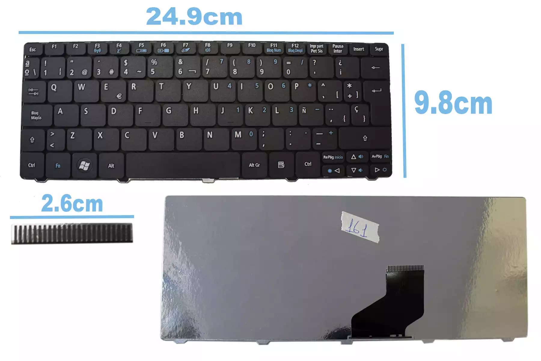 TECLADO EMACHINE ACER MINI nav5 ONE ZE7 D255 EM350 D270 5c SP — imagen 1