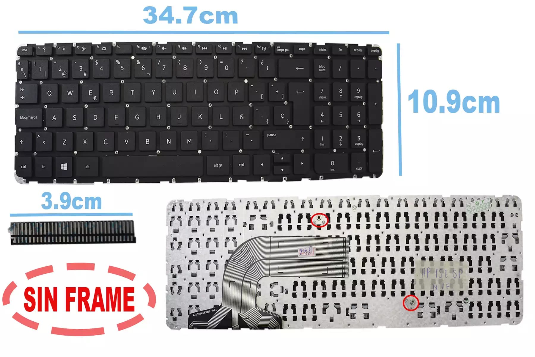 TECLADO HP 15-E/15N SIN FRAME SP — imagen 1