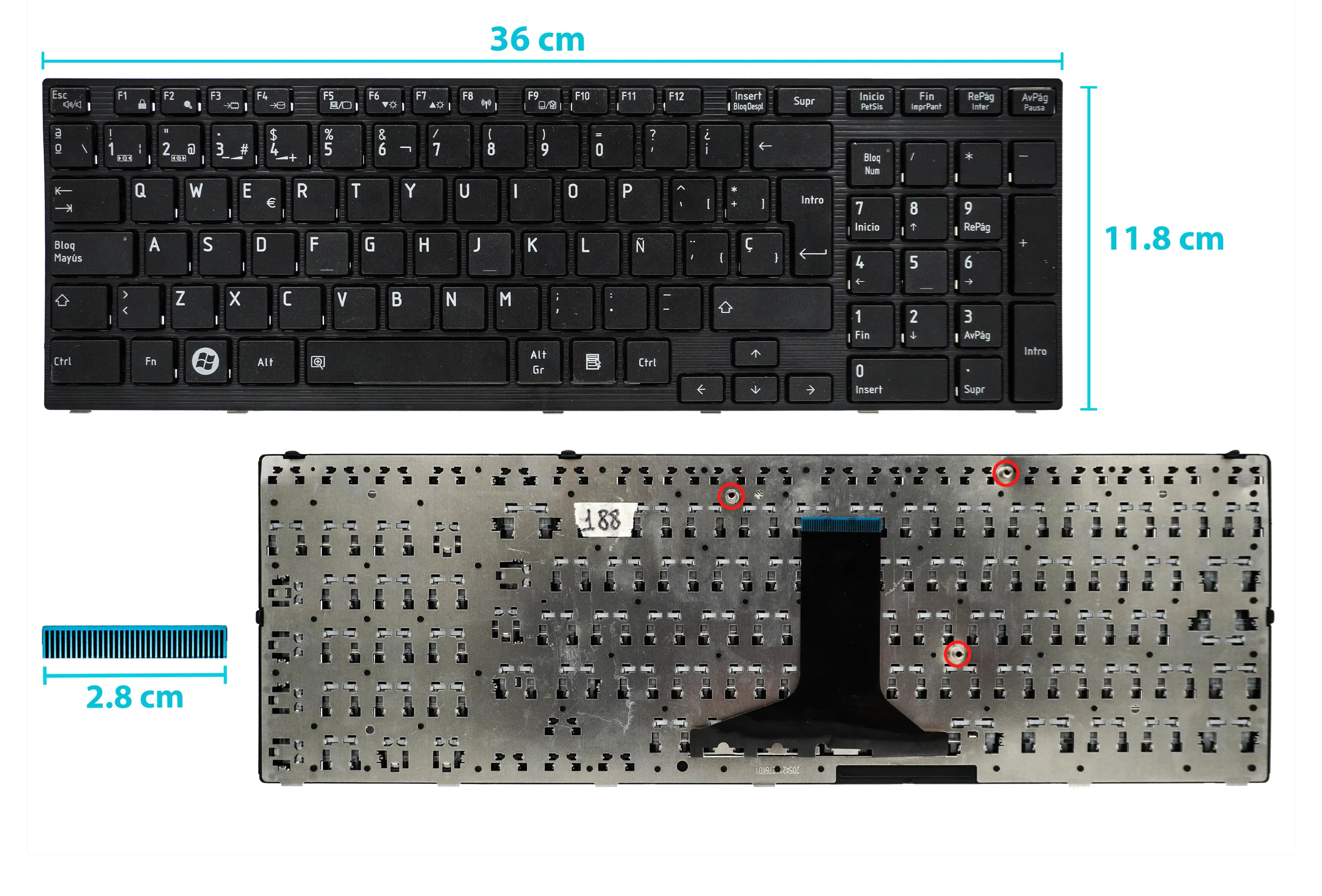 TECLADO TOSHIBA A665 SP — imagen 1