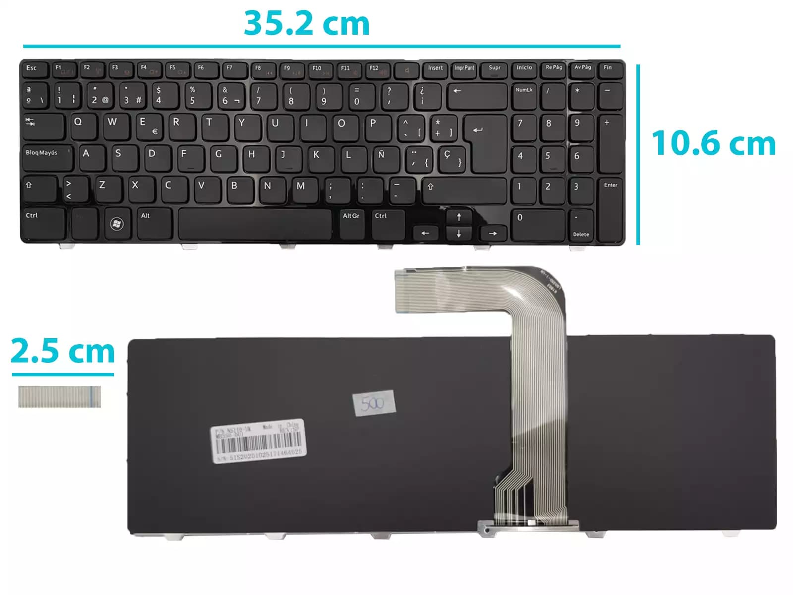 TECLADO DELL STUDIO N5110 NARANJA SP — imagen 1