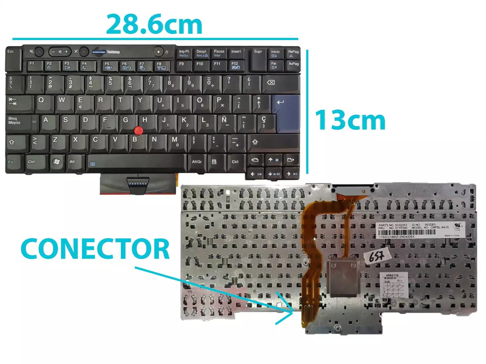 TECLADO LENOVO T420 T410 T510 T520 SP — imagen 1