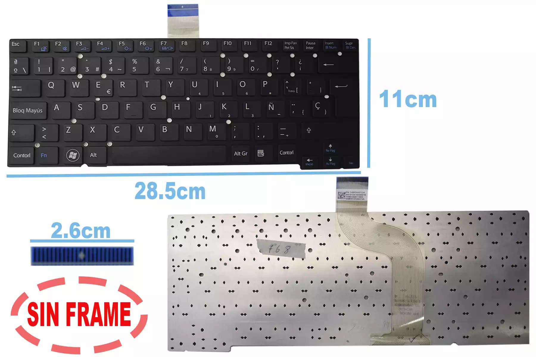 TECLADO SONY SVT131B11L SIN FRAME LA — imagen 1
