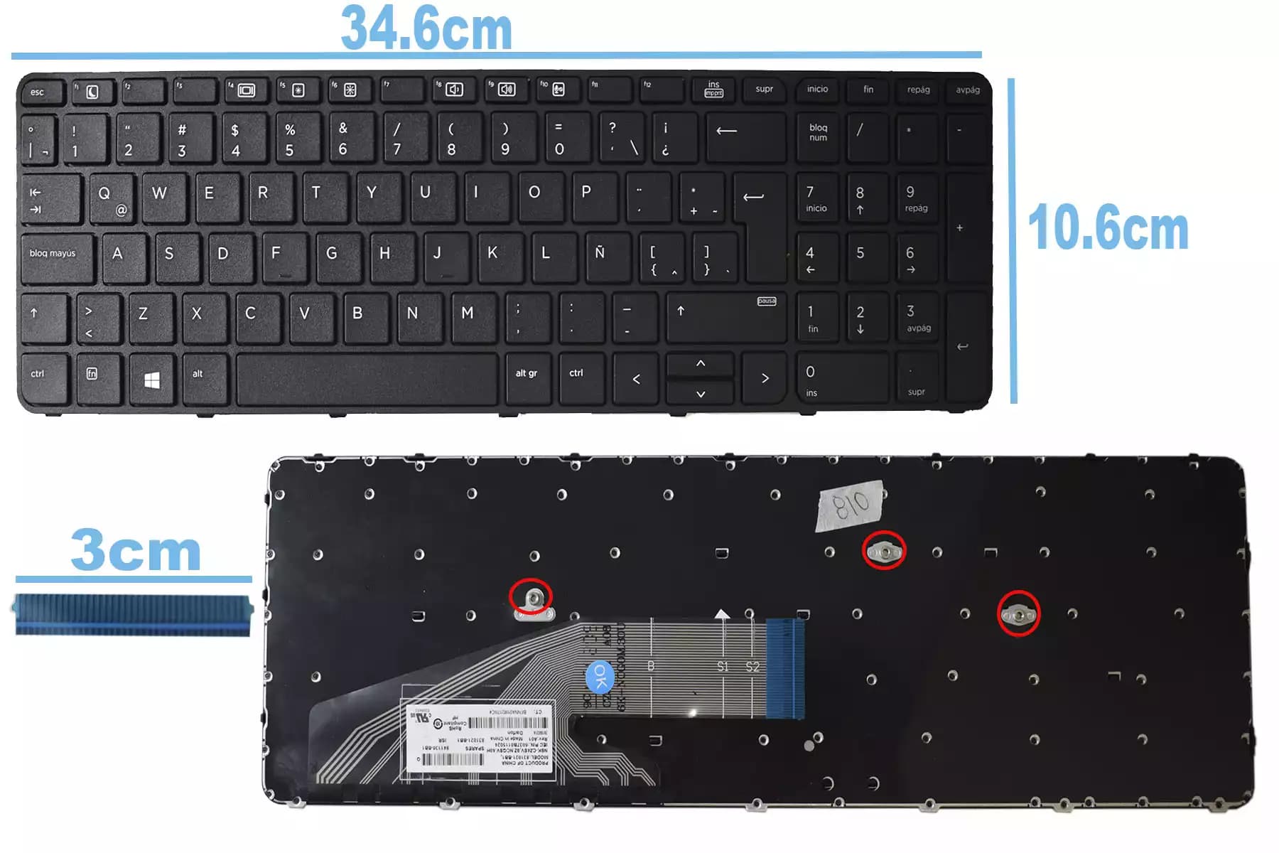 TECLADO HP PROBOOK 450 G3 SP — imagen 1