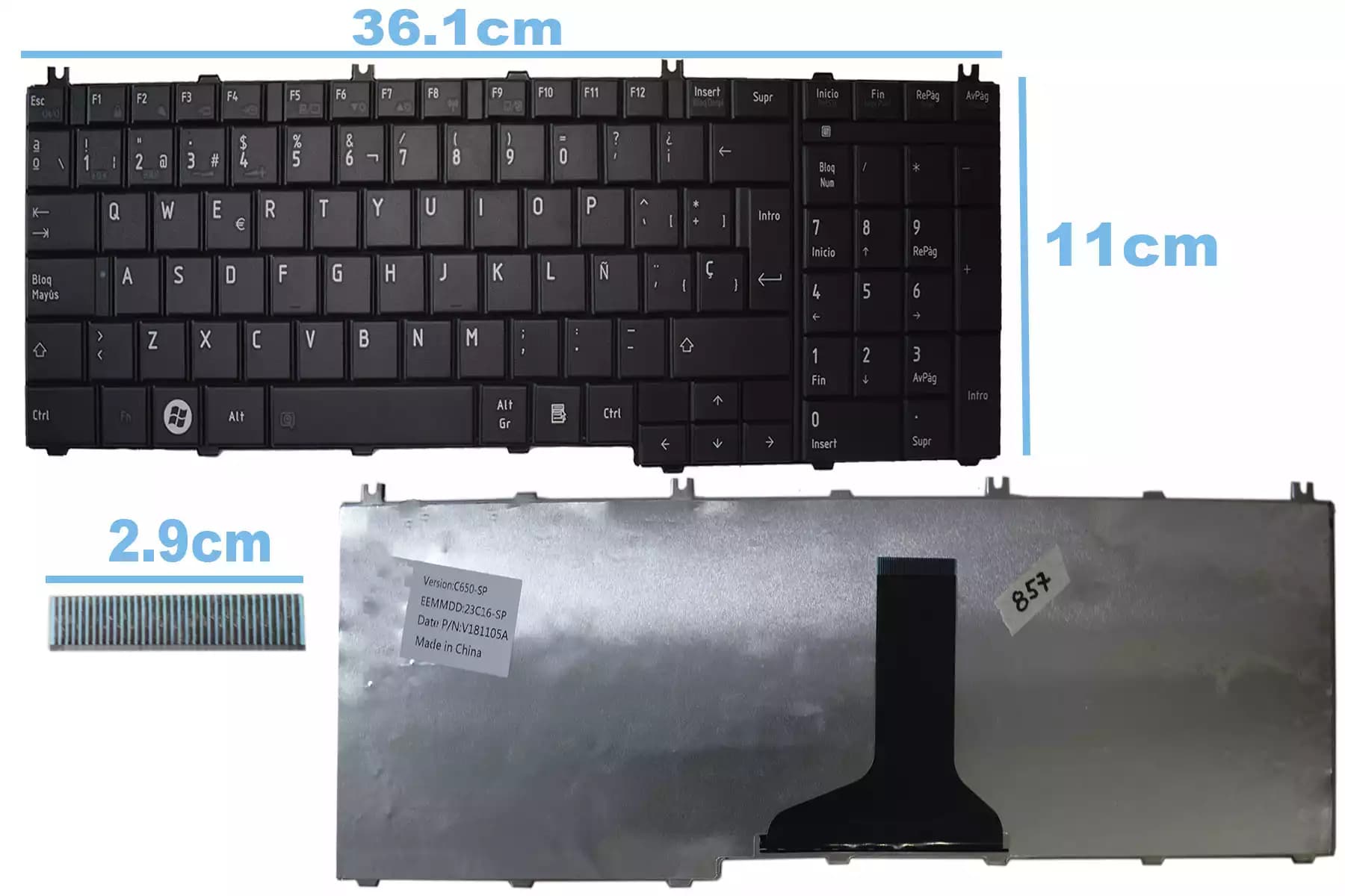 TECLADO TOSHIBA C655 C650 l655 L665 l755 SP — imagen 1
