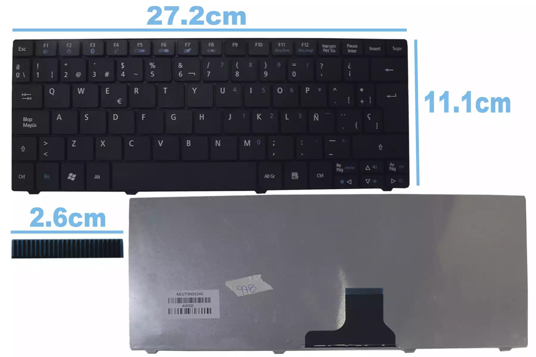 TECLADO ACER 722 751 PK130I23A00 ZA03 4c SP — imagen 1