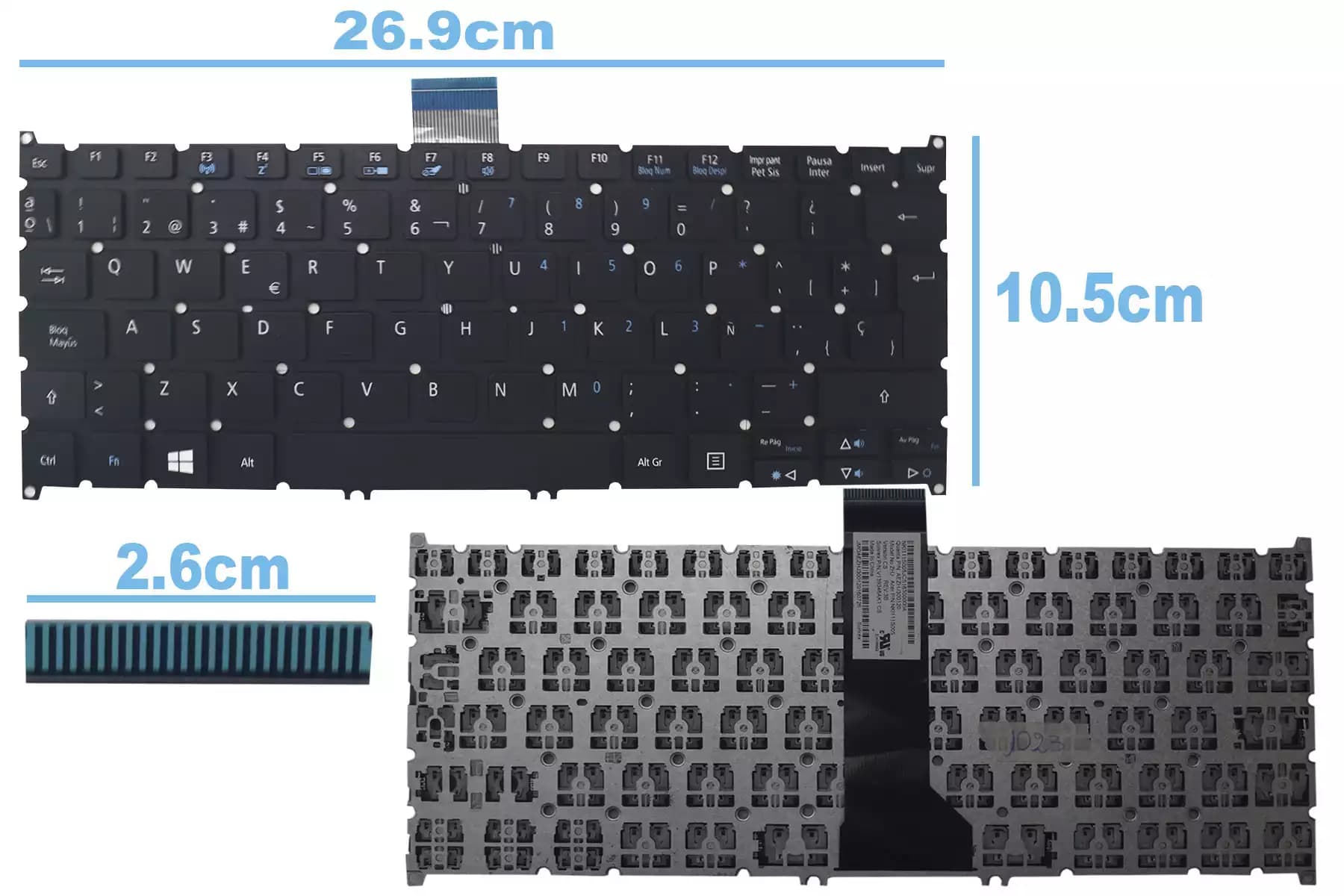 TECLADO ACER V5-122P SIN FRAME SP — imagen 1