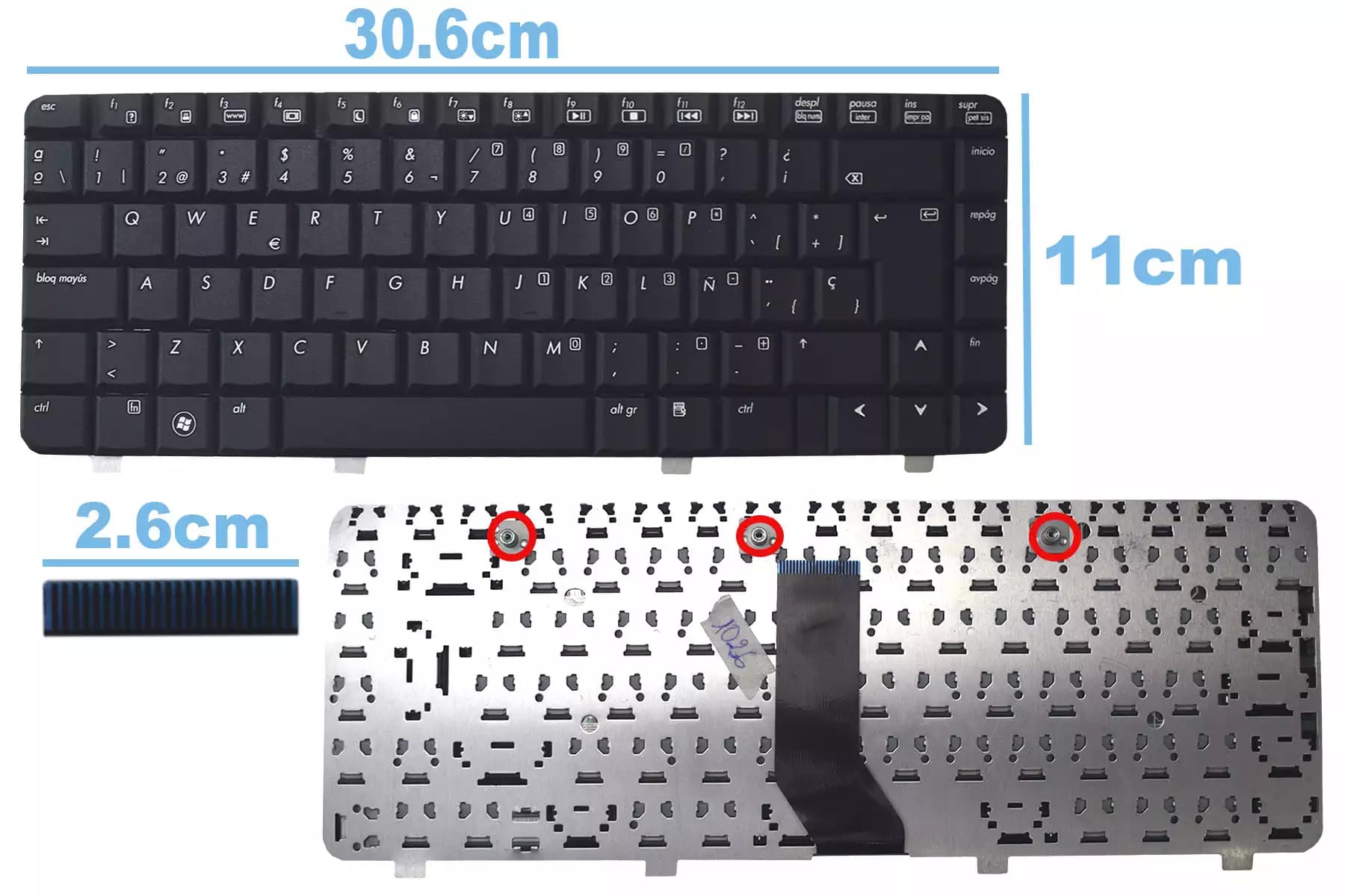 TECLADO HP DV2000 (3 SOPORTES) SP — imagen 1