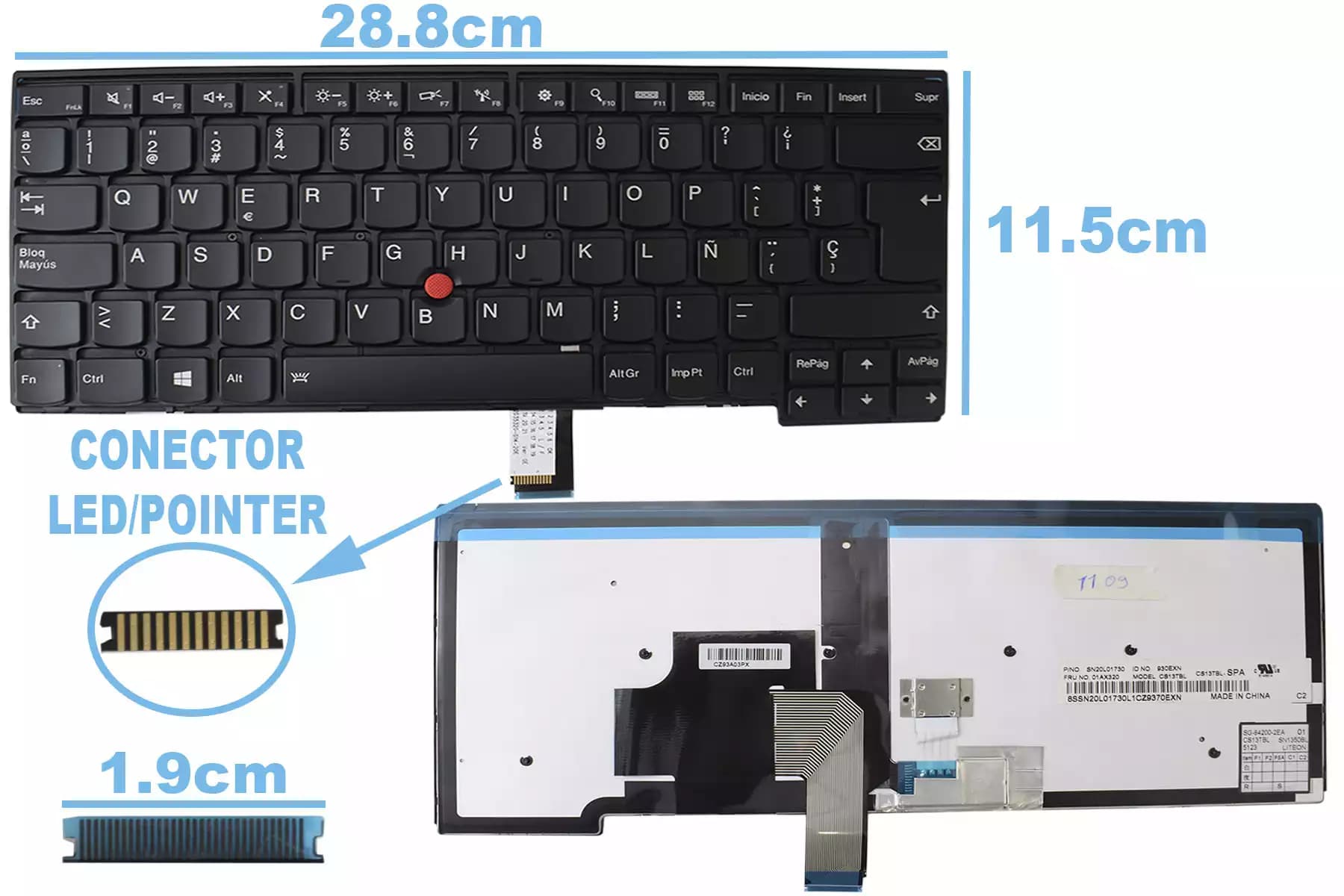 TECLADO LENOVO L440 T440 CON BACKLIGTH SP — imagen 1