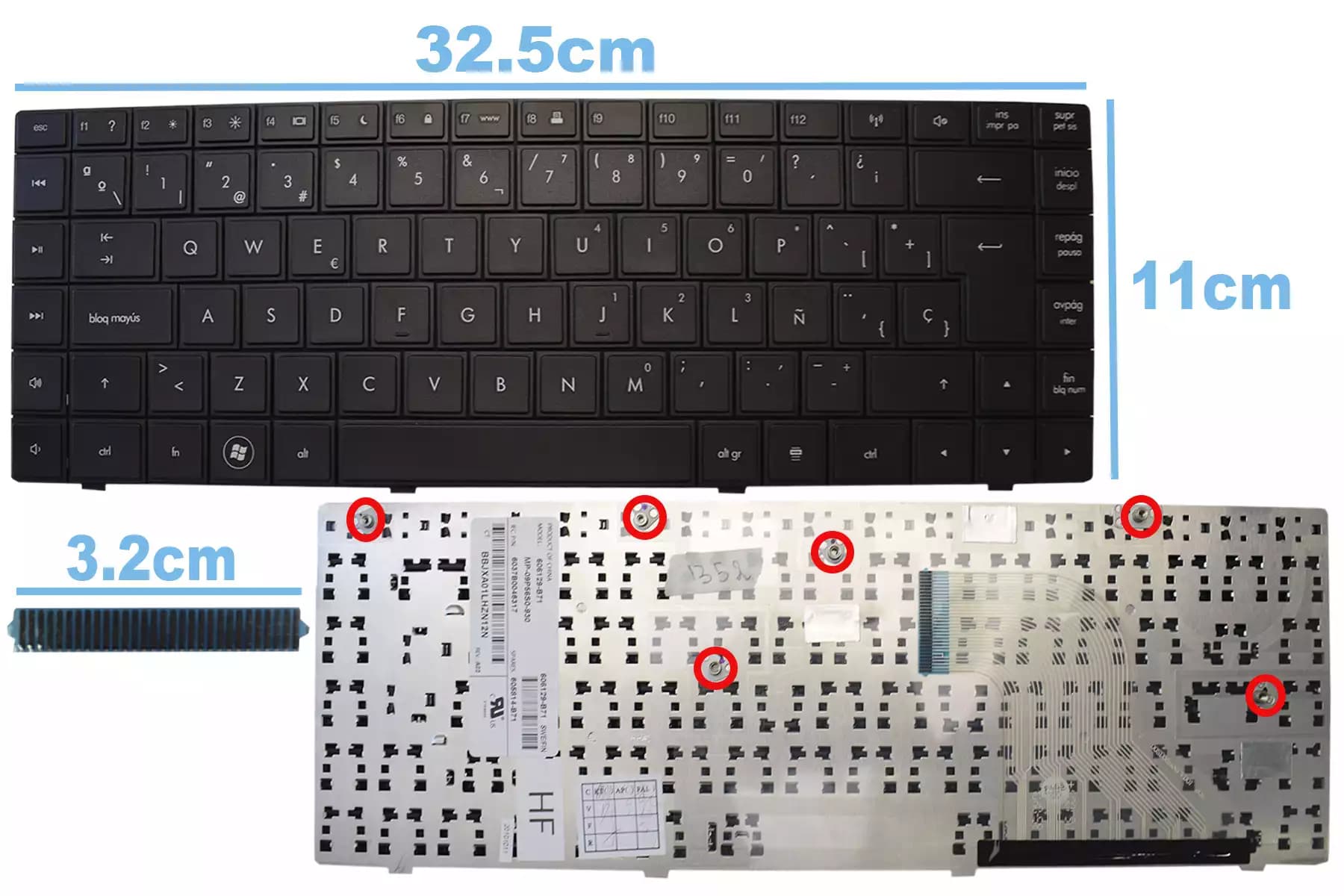 TECLADO HP 620 621 625 SP — imagen 1