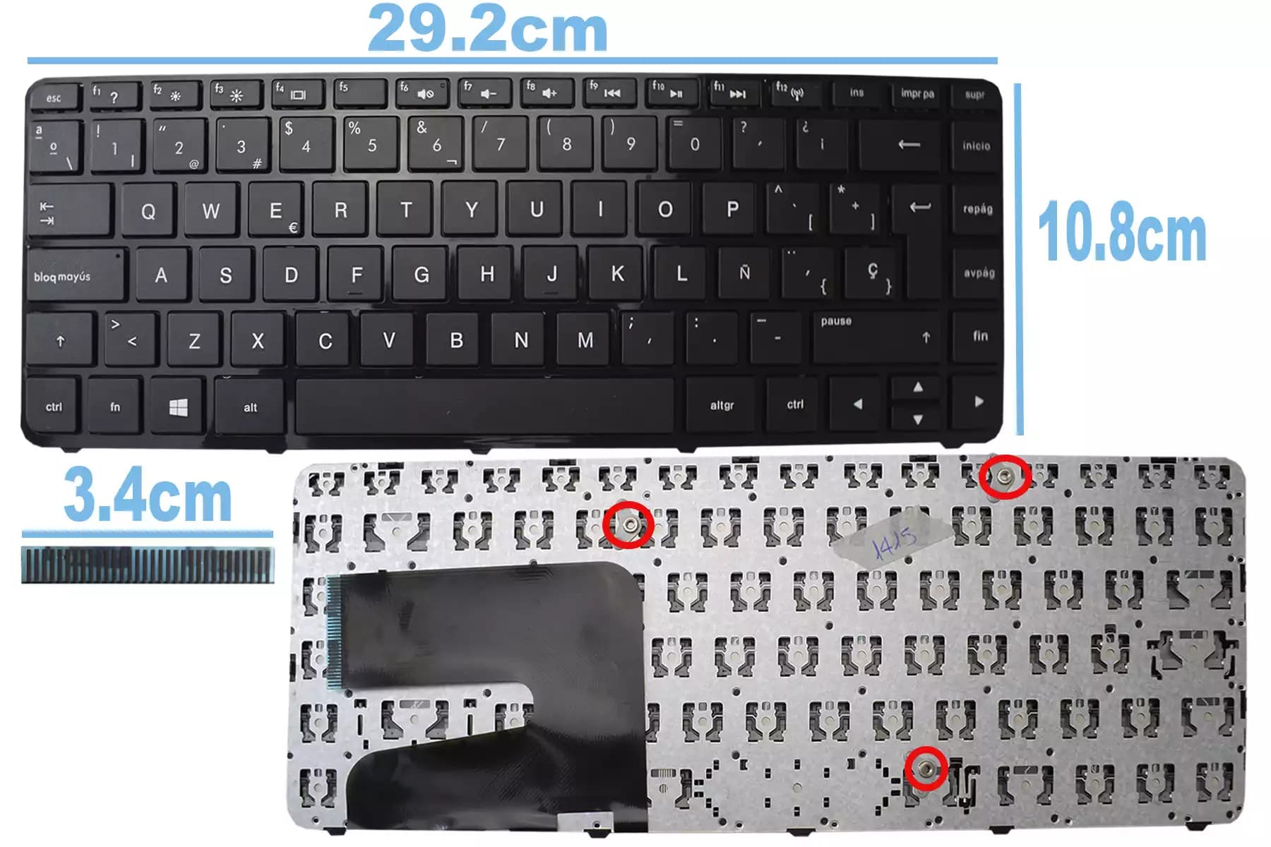TECLADO HP 14-E / 14-F (3 SOPORTES) SP — imagen 1