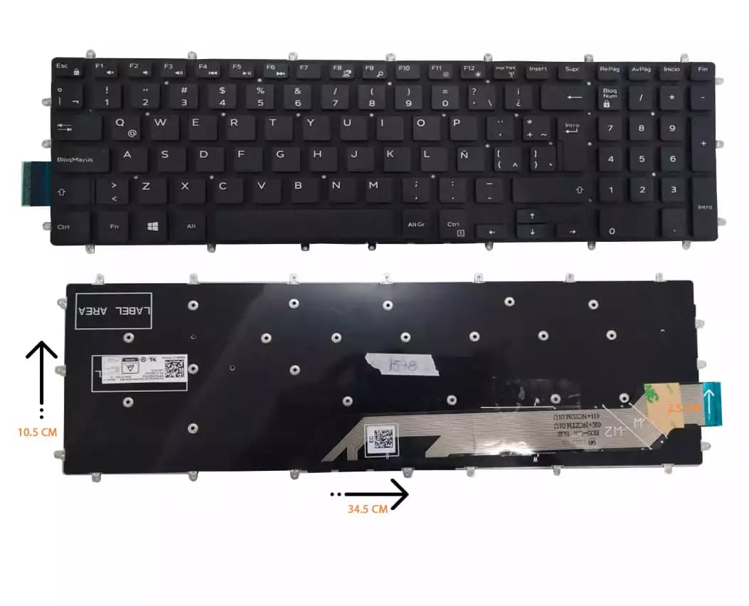 TECLADO DELL 15 5567 GAMORA SIN FRAME LA — imagen 1