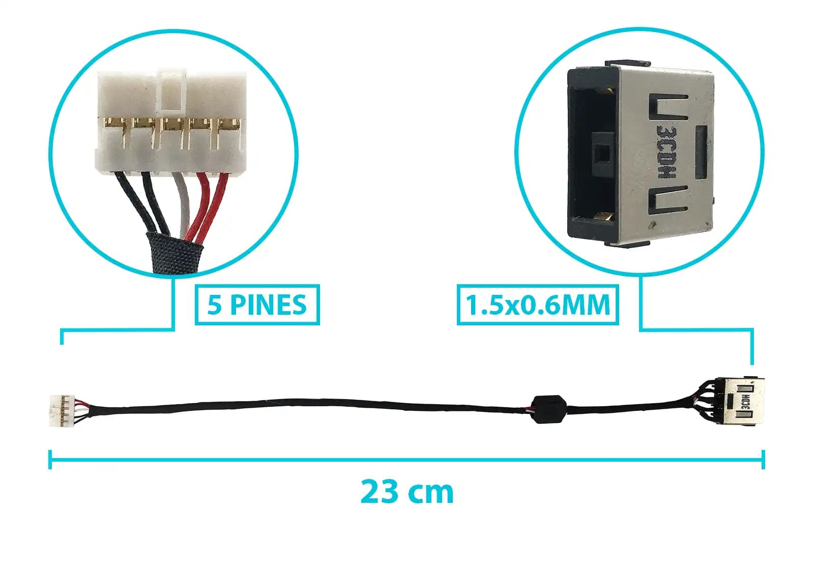 DC JACK LENOVO G50-70 80 85 90 DC30100LE00 CON CABLE — imagen 1