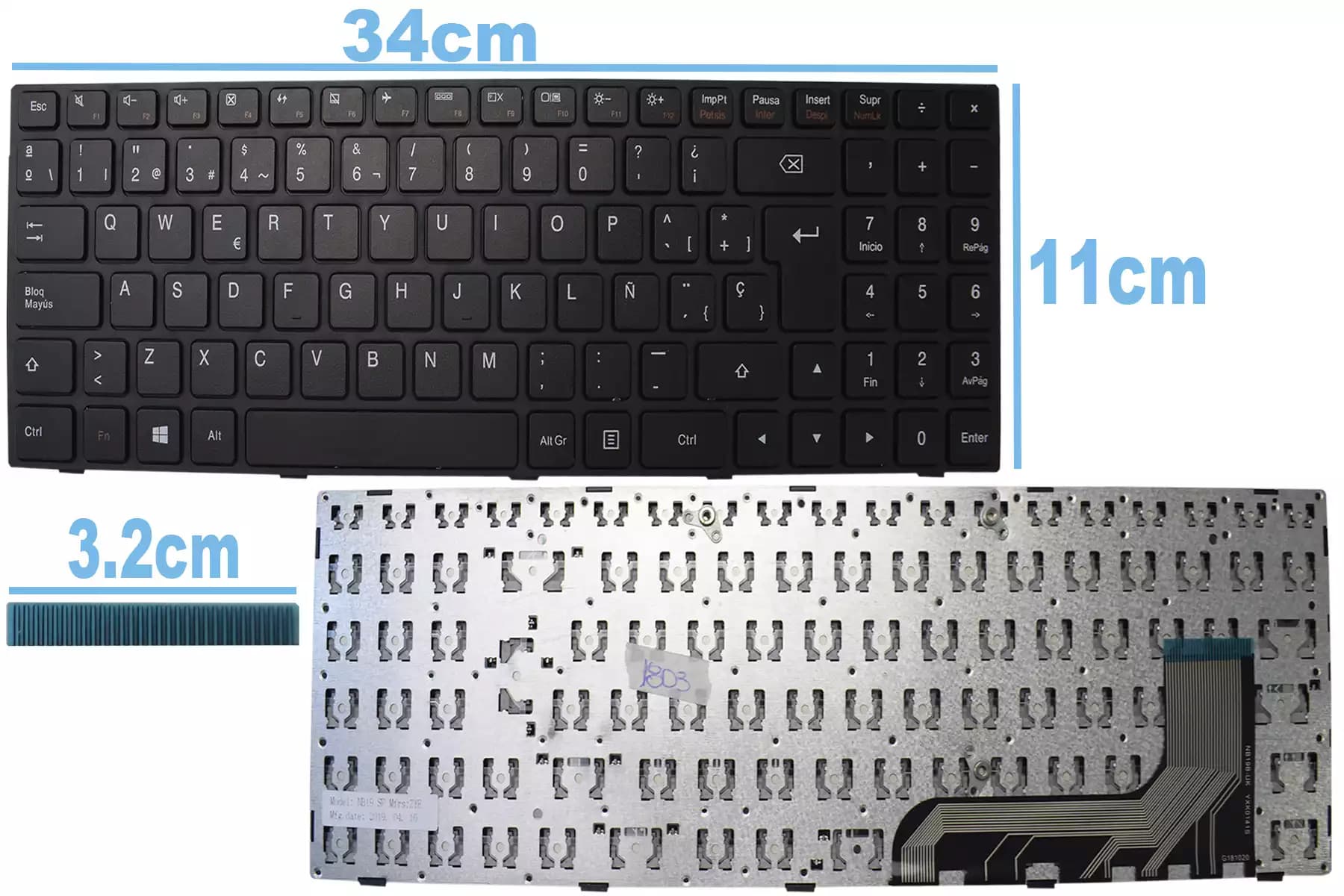 TECLADO LENOVO 100-15IBY 80MJ 100-15 SP — imagen 1