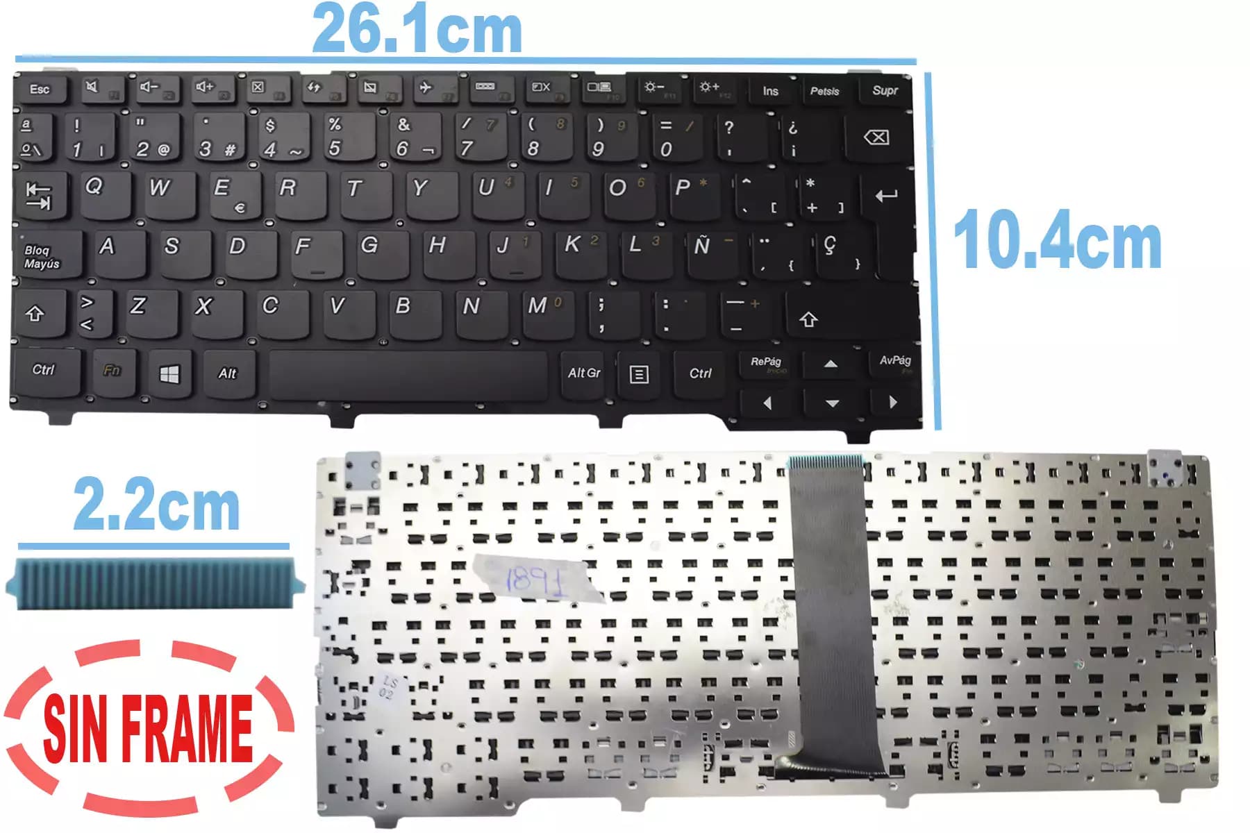TECLADO LENOVO S110 SIN FRAME SP — imagen 1