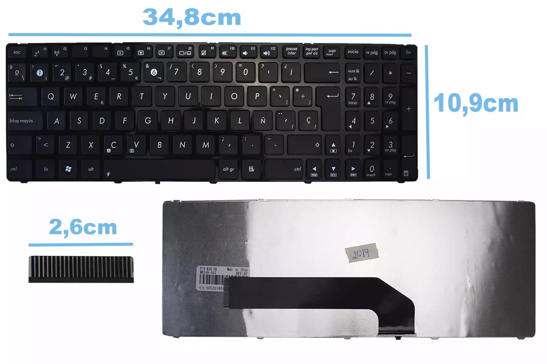 TECLADO ASUS K50 K50a K50i K50ij K50ie SP — imagen 1