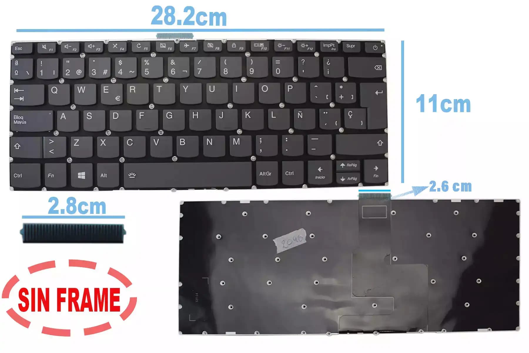 TECLADO LENOVO IDEA PAD 330-14IKB SIN FRAME BOTTON POWER SP — imagen 1