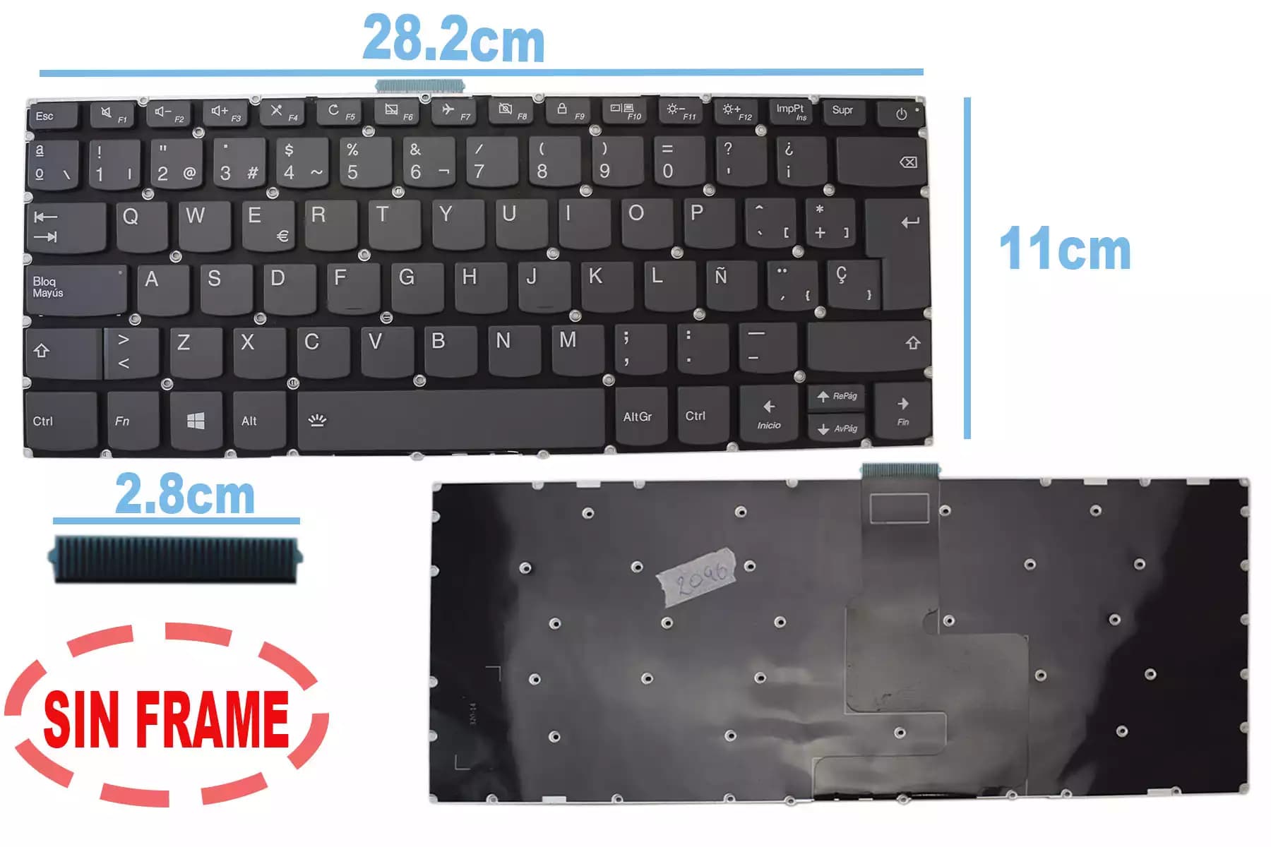 TECLADO LENOVO IDEA PAD 330-14IKB SIN FRAME BOTTON POWER SP — imagen 2