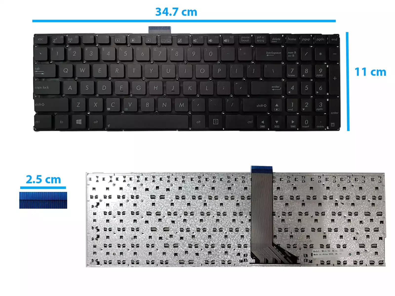 TECLADO ASUS X555DA X555D X555DG SIN FRAME US — imagen 1