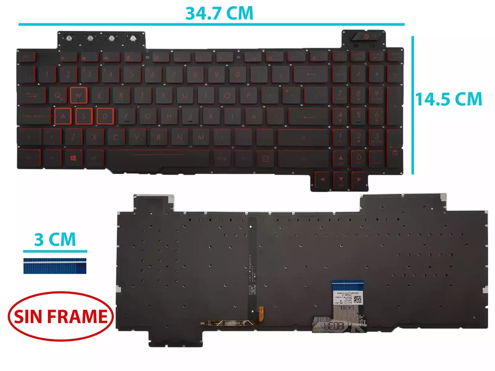 TECLADO ASUS FX504 SIN FRAME LA — imagen 1
