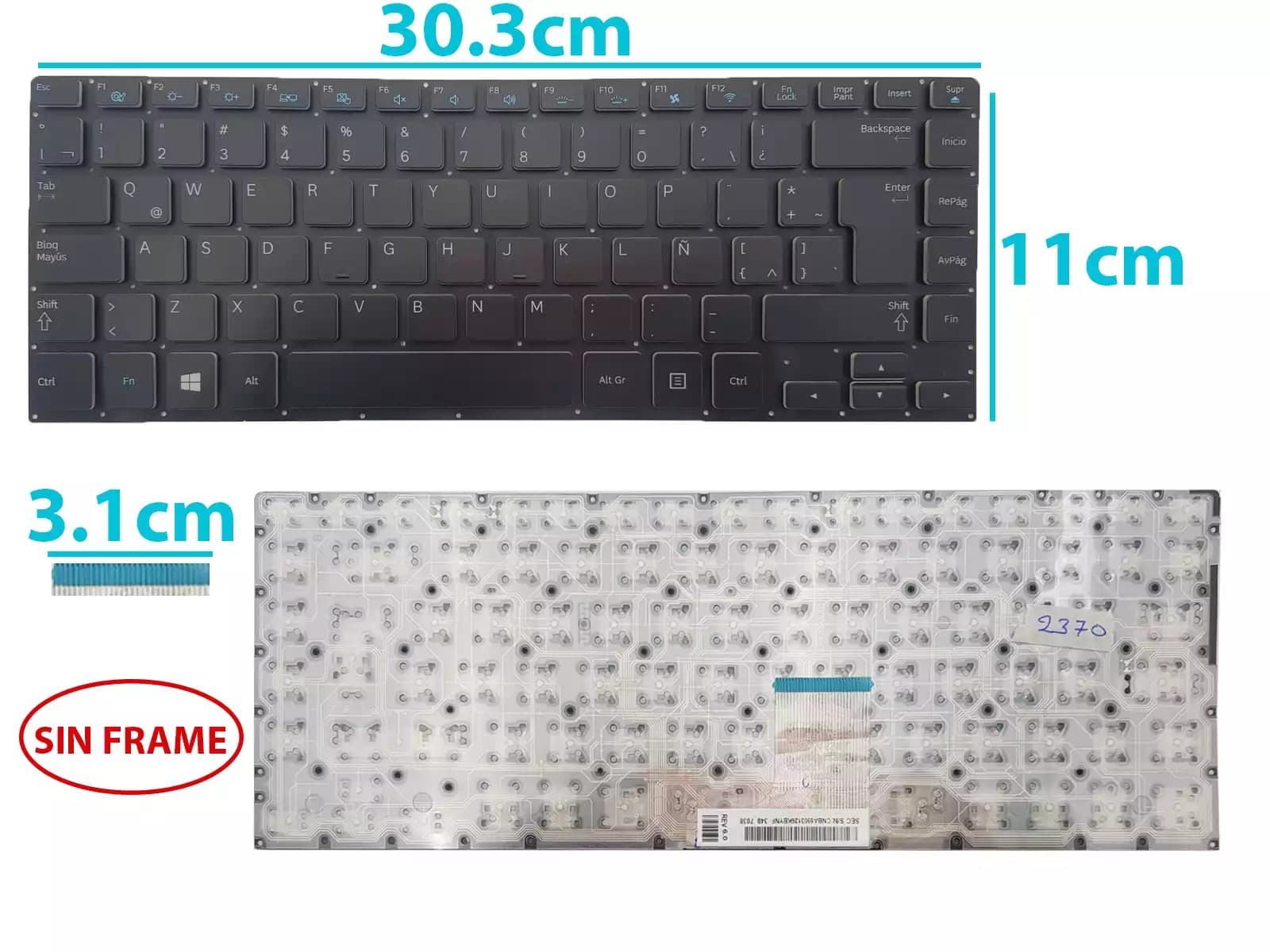 TECLADO SAMSUNG NP700Z4 SIN FRAME SP — imagen 1