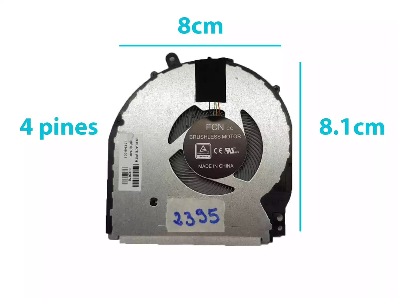COOLER HP X360 15-DQ Series 15-DQ0953CL 15-DQ1052NR TPN-W140 L51349-001 (4 PINES) — imagen 1
