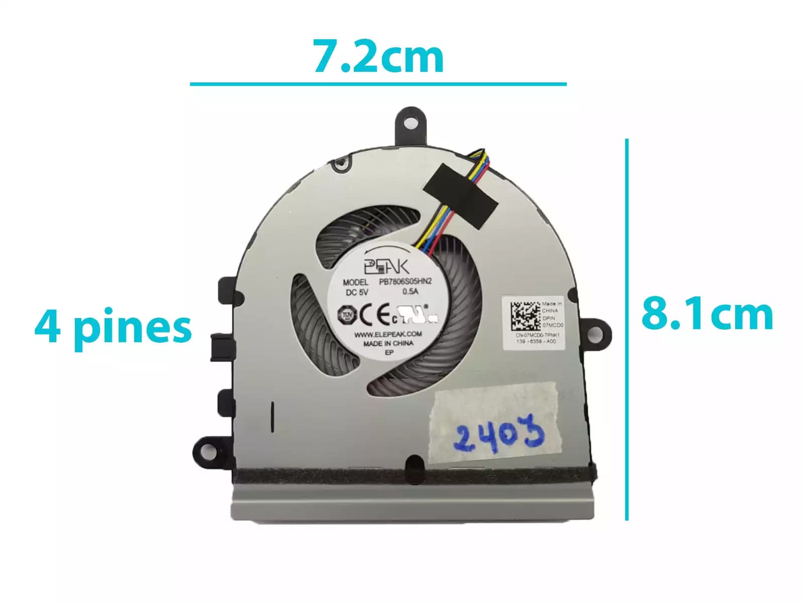 COOLER DELL 15-5575 15-5570 5575 P75F I5575 P75F 07MCD0 DFS531005MC0T FK39 DC28000K7F0 (4 LINES) — imagen 1