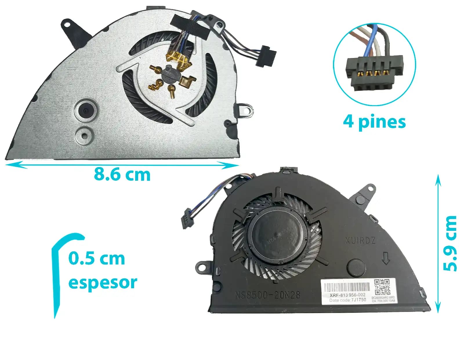COOLER HP 15-CS 15-CW L25584-001 NS85B00 17K24 20N28 TPN-Q210 IZQUIERDO Y DERECHO (4 LINES) — imagen 1