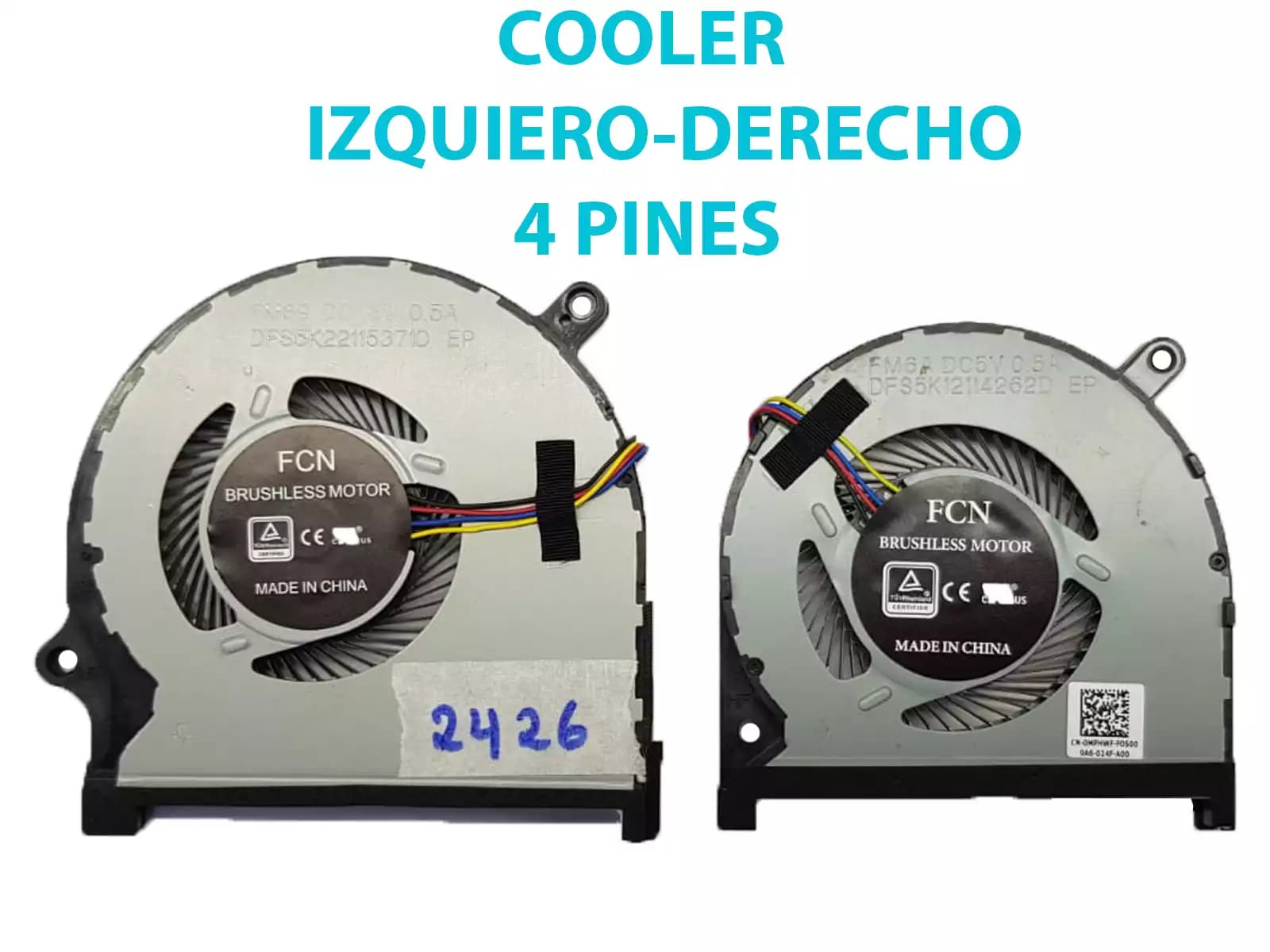 COOLER DELL 15-7590 7591 0861FC IZQUIERDA Y DERECHA (4 LINES) — imagen 1