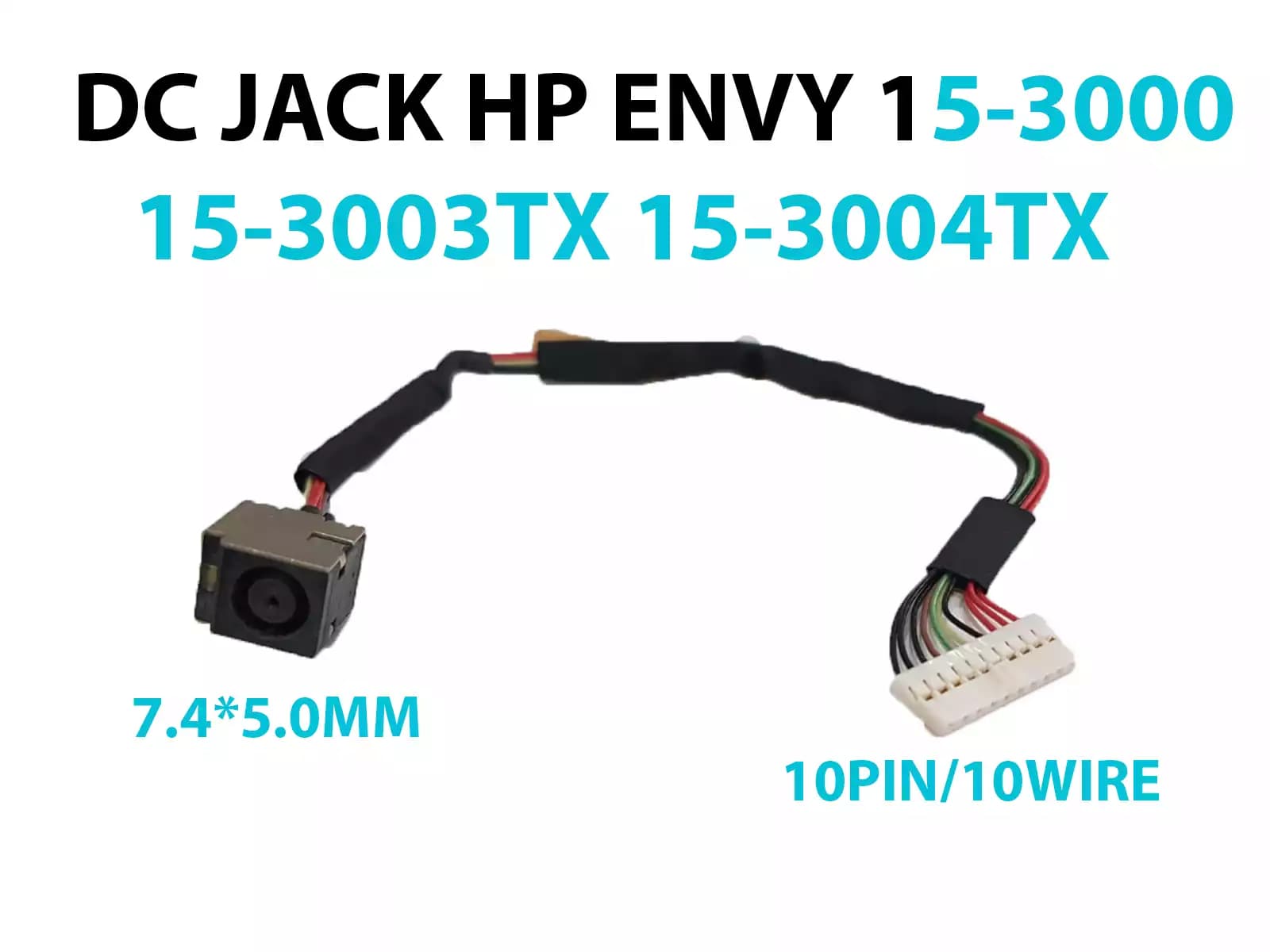 DC JACK HP ENVY 15-3000 15-3003TX 15-3004TX 10 PINES CON CABLE — imagen 1