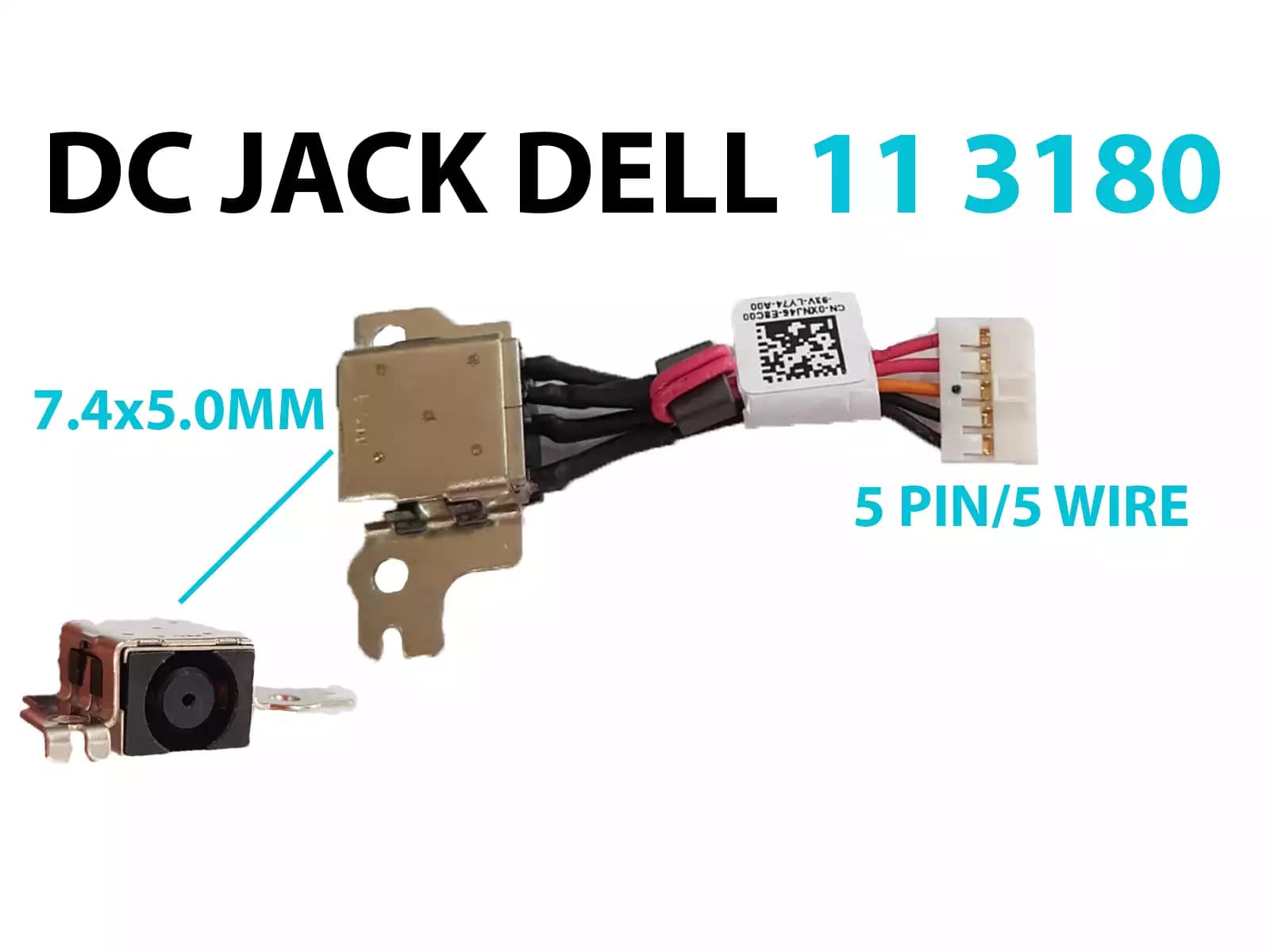 DC JACK DELL 11 3180 CON CABLE — imagen 1