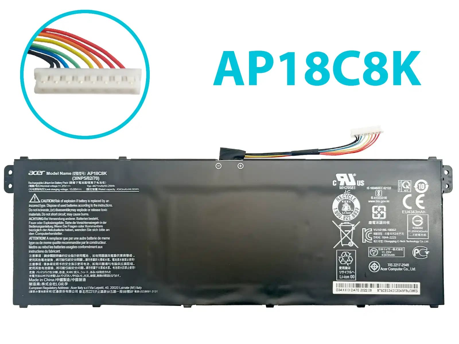 BATERIA ACER AP18C8K INTERNA *ORIGINAL* — imagen 1