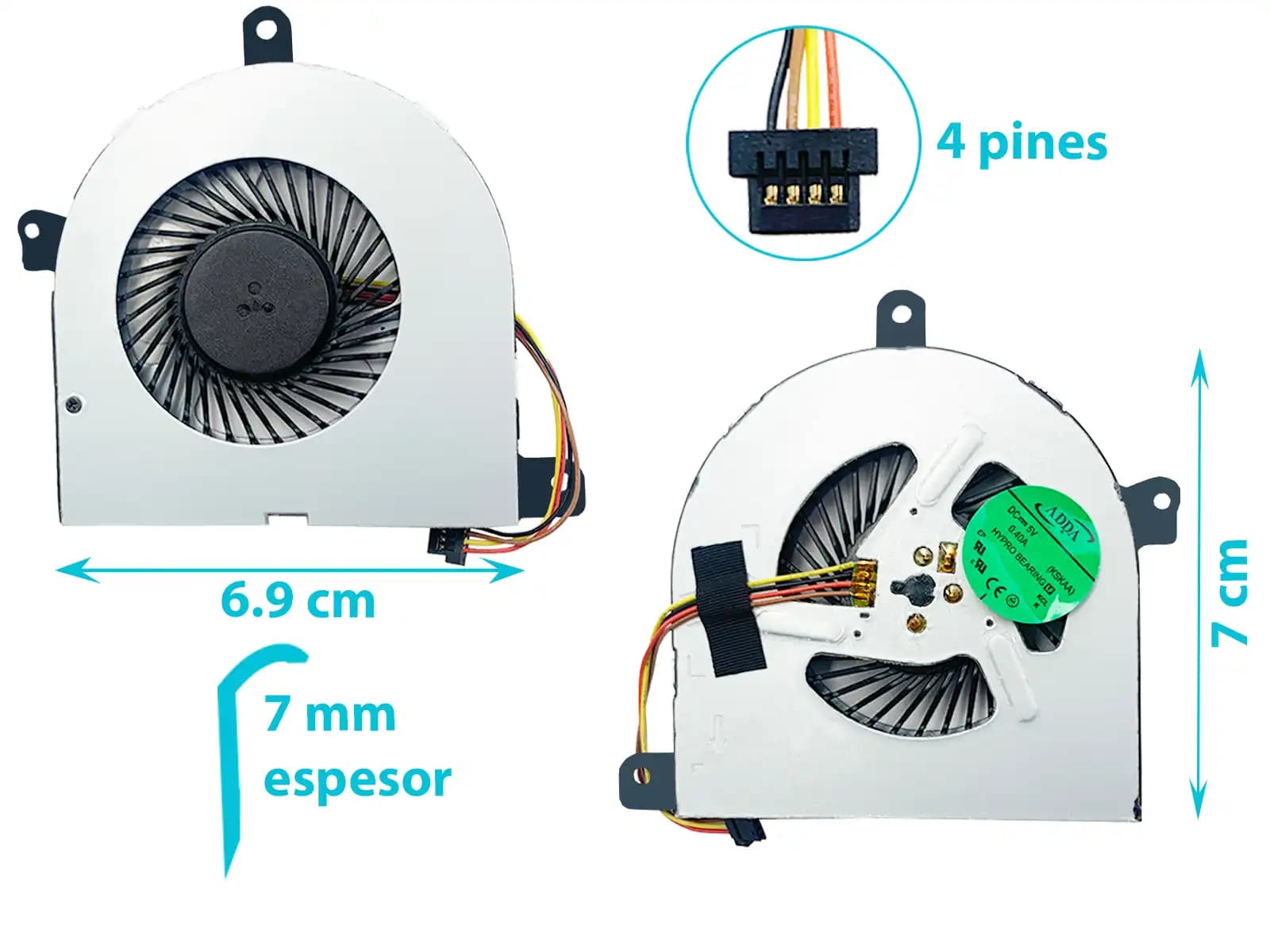 COOLER LENOVO U510 U510-IFI DC28000DFA0 AB07005HX08FB00 (4 LINES) — imagen 1