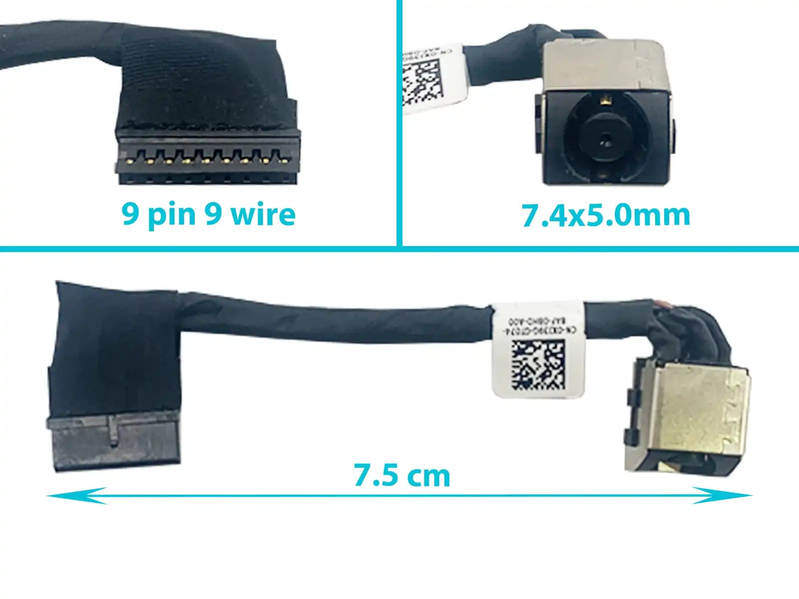 DC JACK DELL INSPIRON 15 G7 7577 7587 7588 P72F 7.4x5.0mm CON CABLE — imagen 1