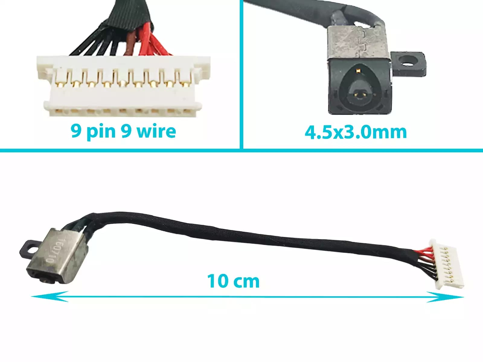 DC JACK DELL INSPIRON 15 7591 7590 4.5x3.0mm CON CABLE — imagen 1
