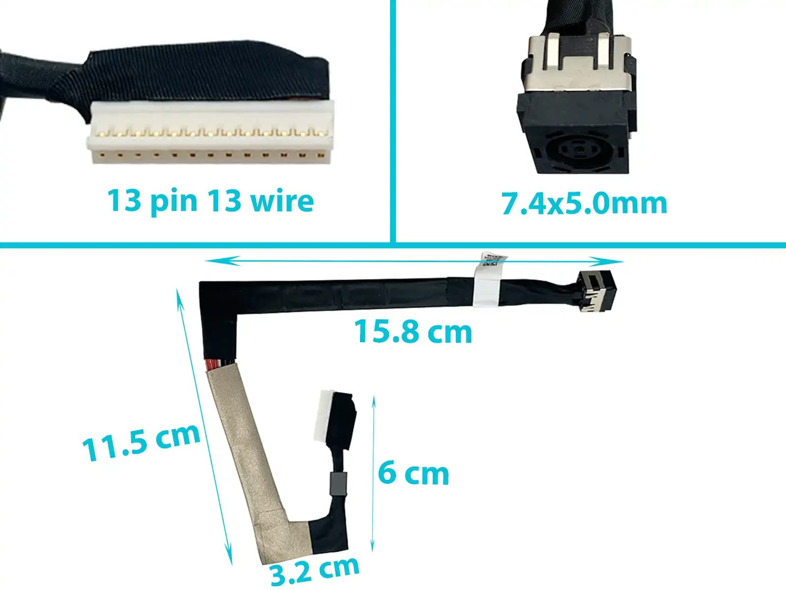 DC JACK DELL ALIENWARE 17 R4 7.4x5.0mm CON CABLE — imagen 1