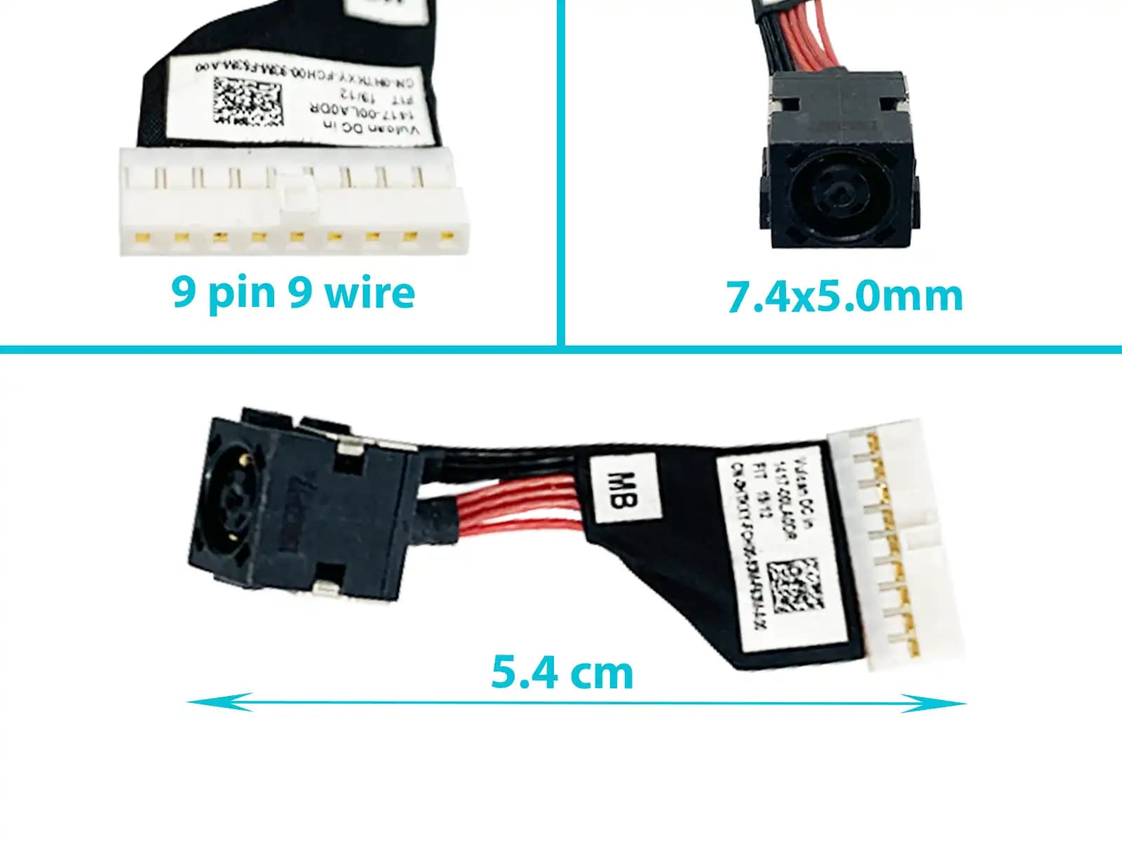 DC JACK DELL G7 17 7790 HTKXY 7.4x5.0mm CON CABLE — imagen 1