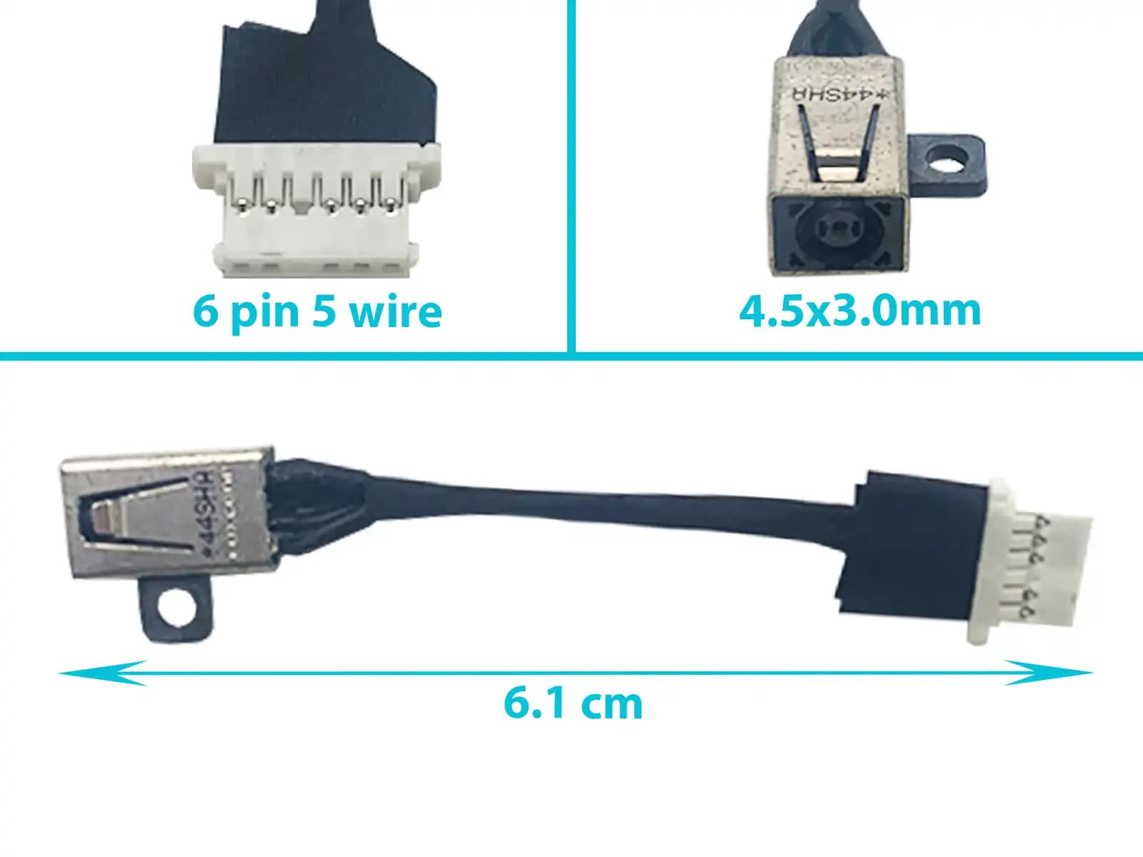 DC JACK HP STREAM 11-R SERIES 11-R002NK 11-R011CA 11-R015WM 11-R010CA 4.5x3.0mm CON CABLE LARGO 6.1 CM — imagen 1