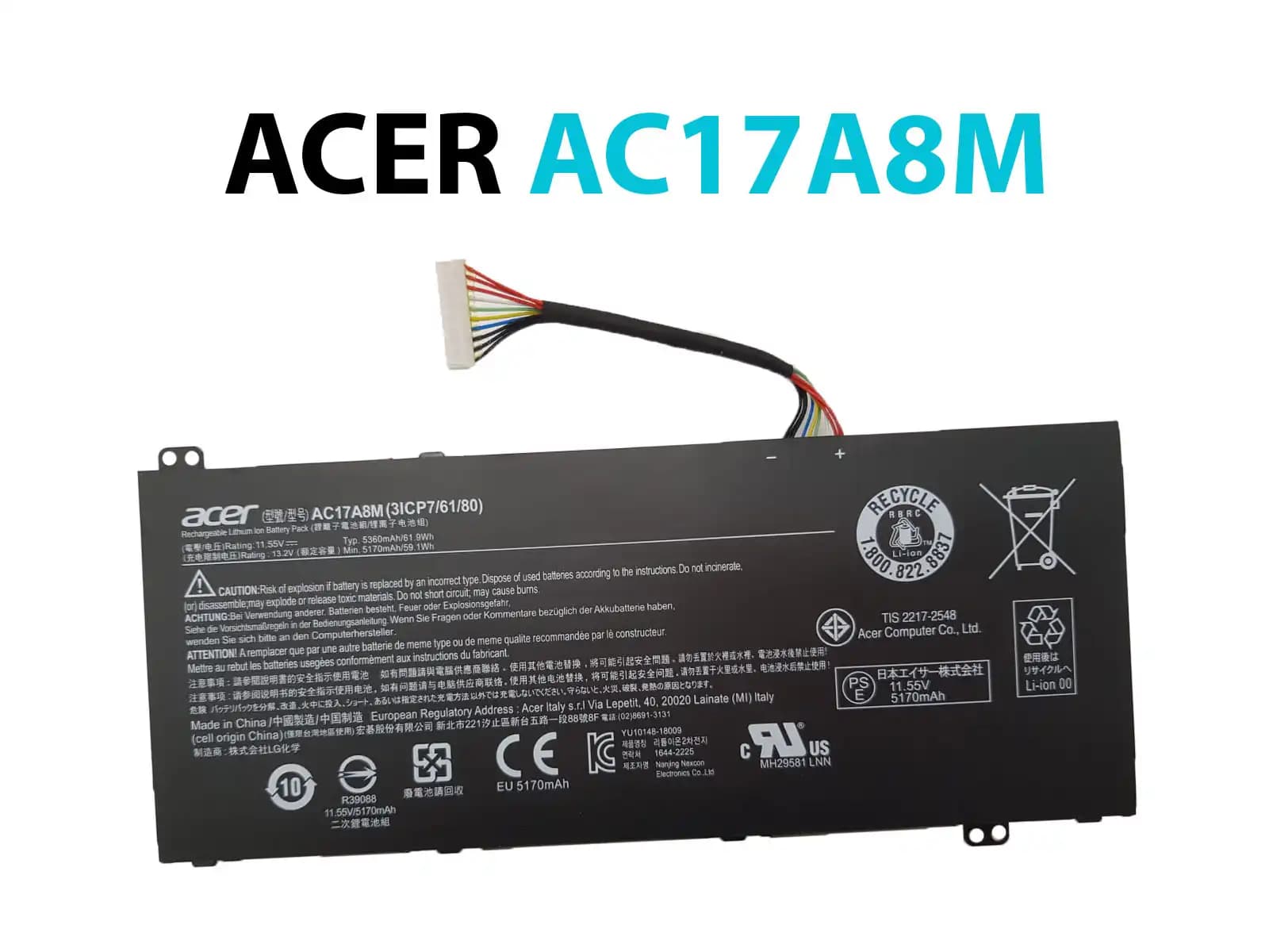 BATERIA ACER SPIN 3 SP314-52-599W AC17A8M INTERNA *ORIGINAL* — imagen 1