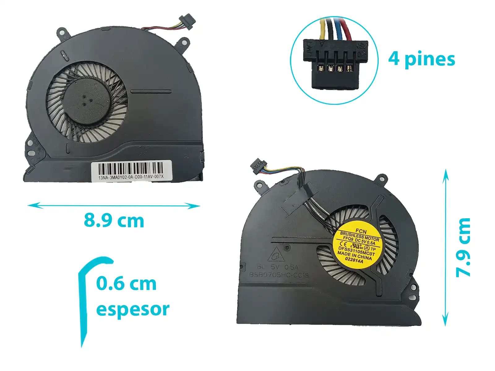 COOLER HP 15-B105LA 15-B002XX 15-B010TX 15-B129TU 14-B050LA 14-B061LA 14-B064LA 14-B158LA (4 LINES) — imagen 1