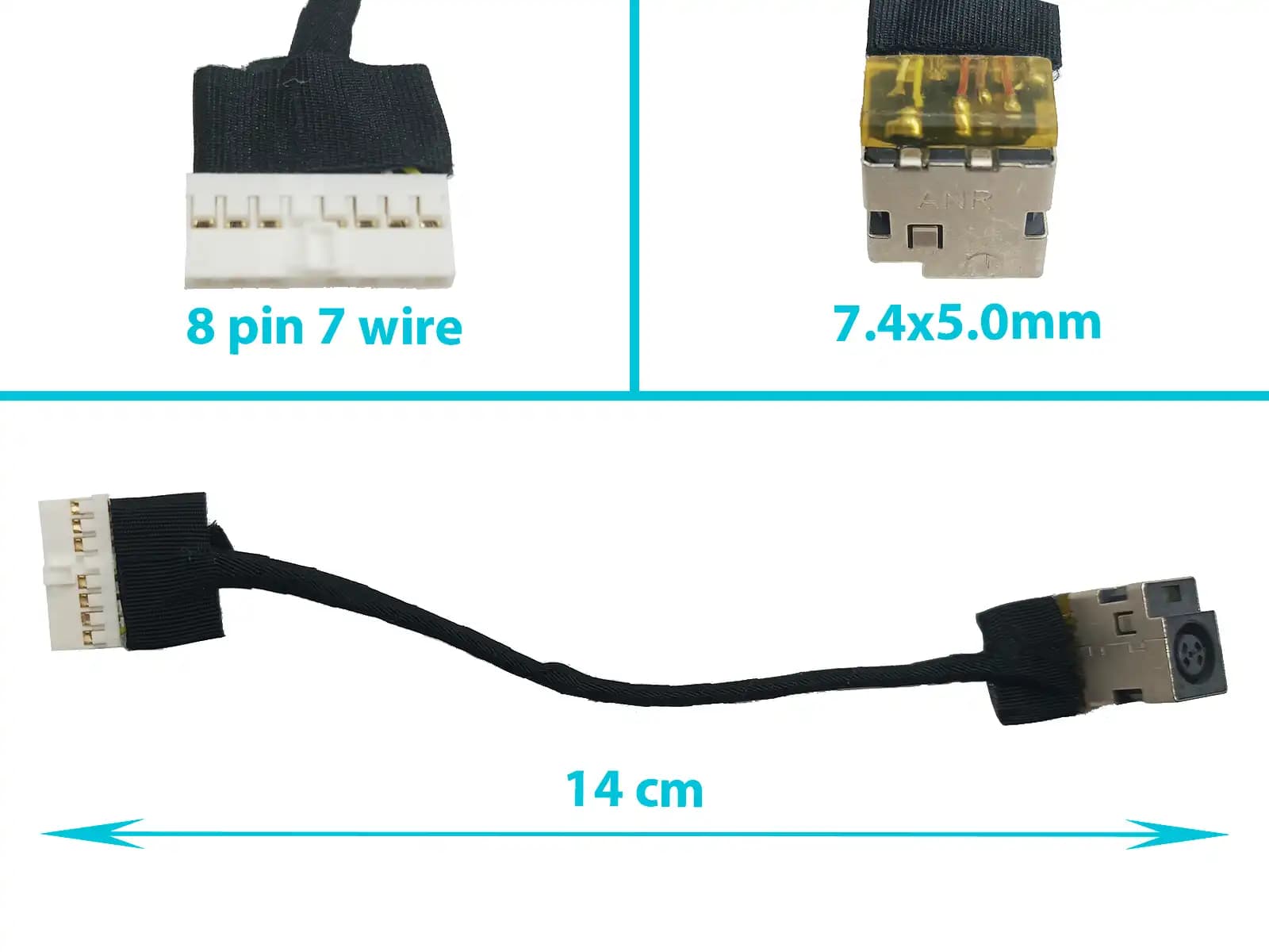 DC JACK HP COMPAQ G62 CQ62 DDOAX6PBOOO 7.4x5.0mm CON CABLE — imagen 1
