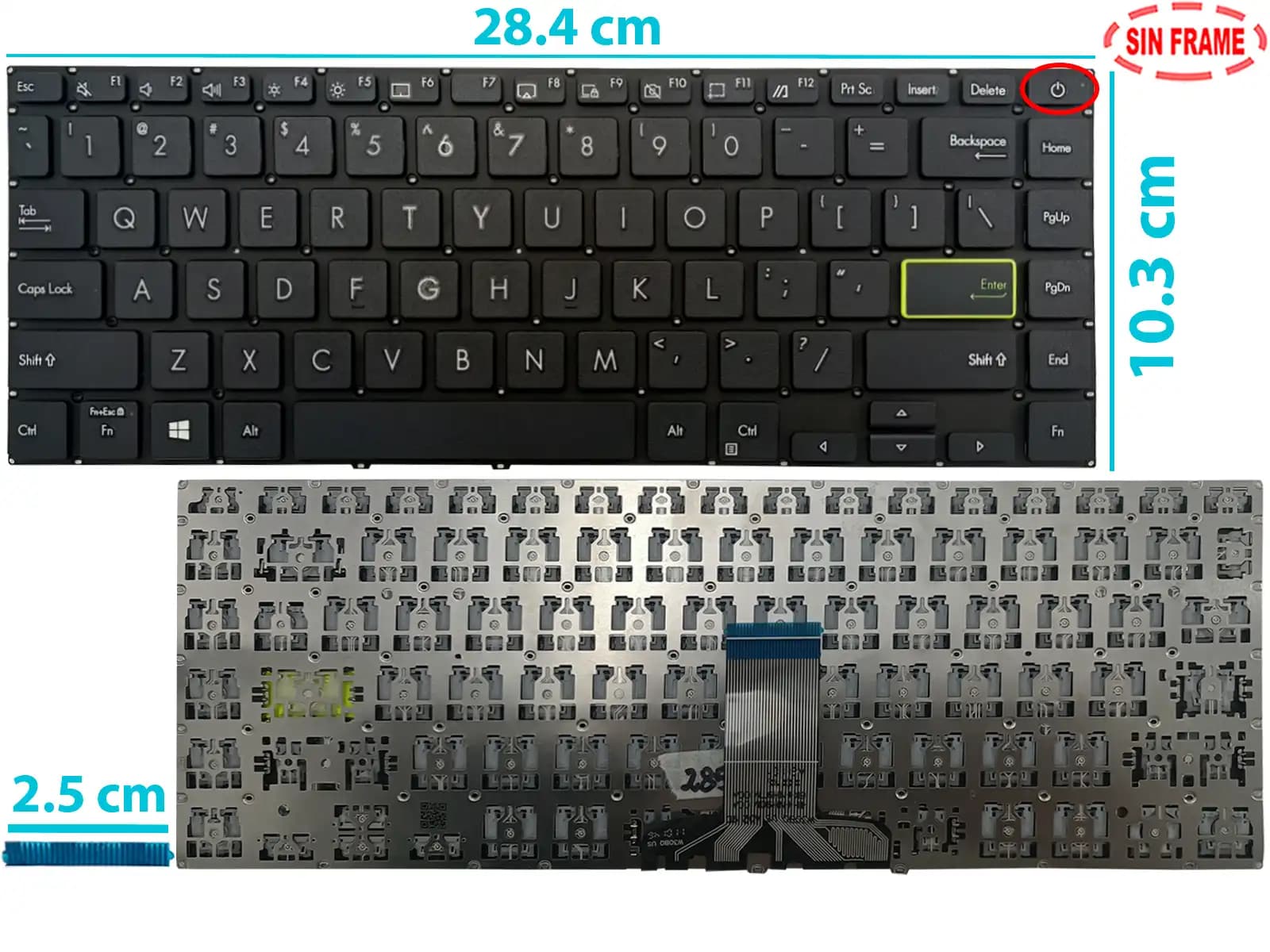 TECLADO ASUS 14 X413J X413 SIN FRAME US — imagen 1