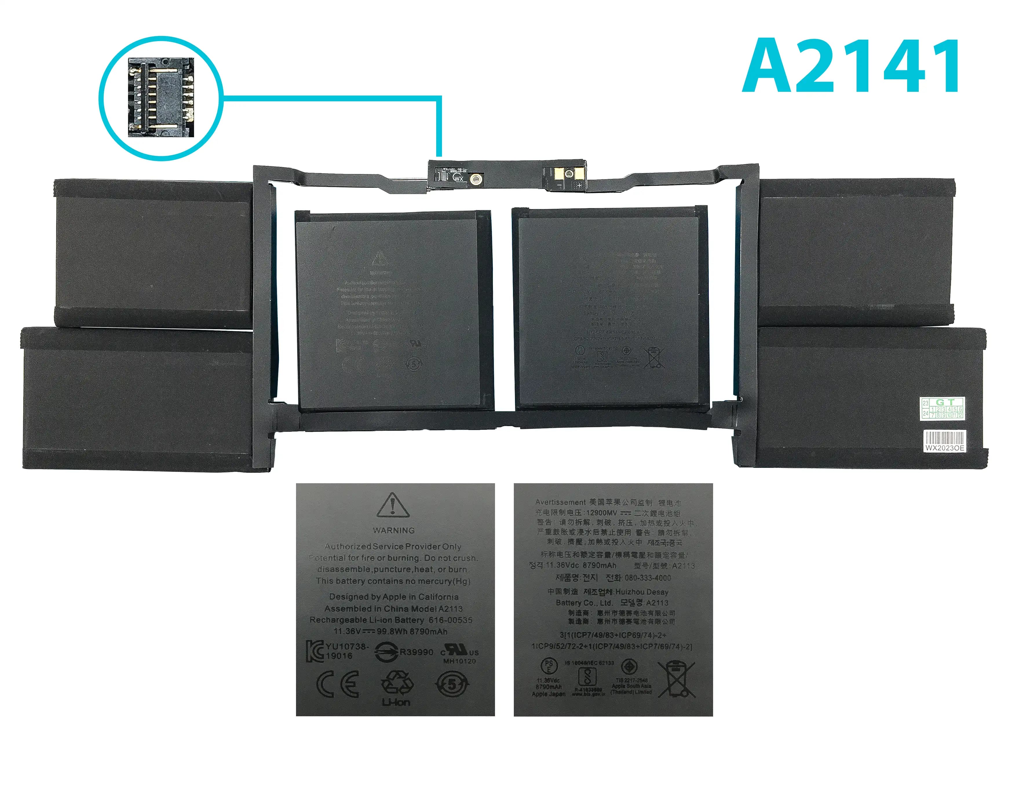 BATERIA APPLE MACBOOK PRO A2141 BATERIA A2113 INTERNA *ORIGINAL* — imagen 1