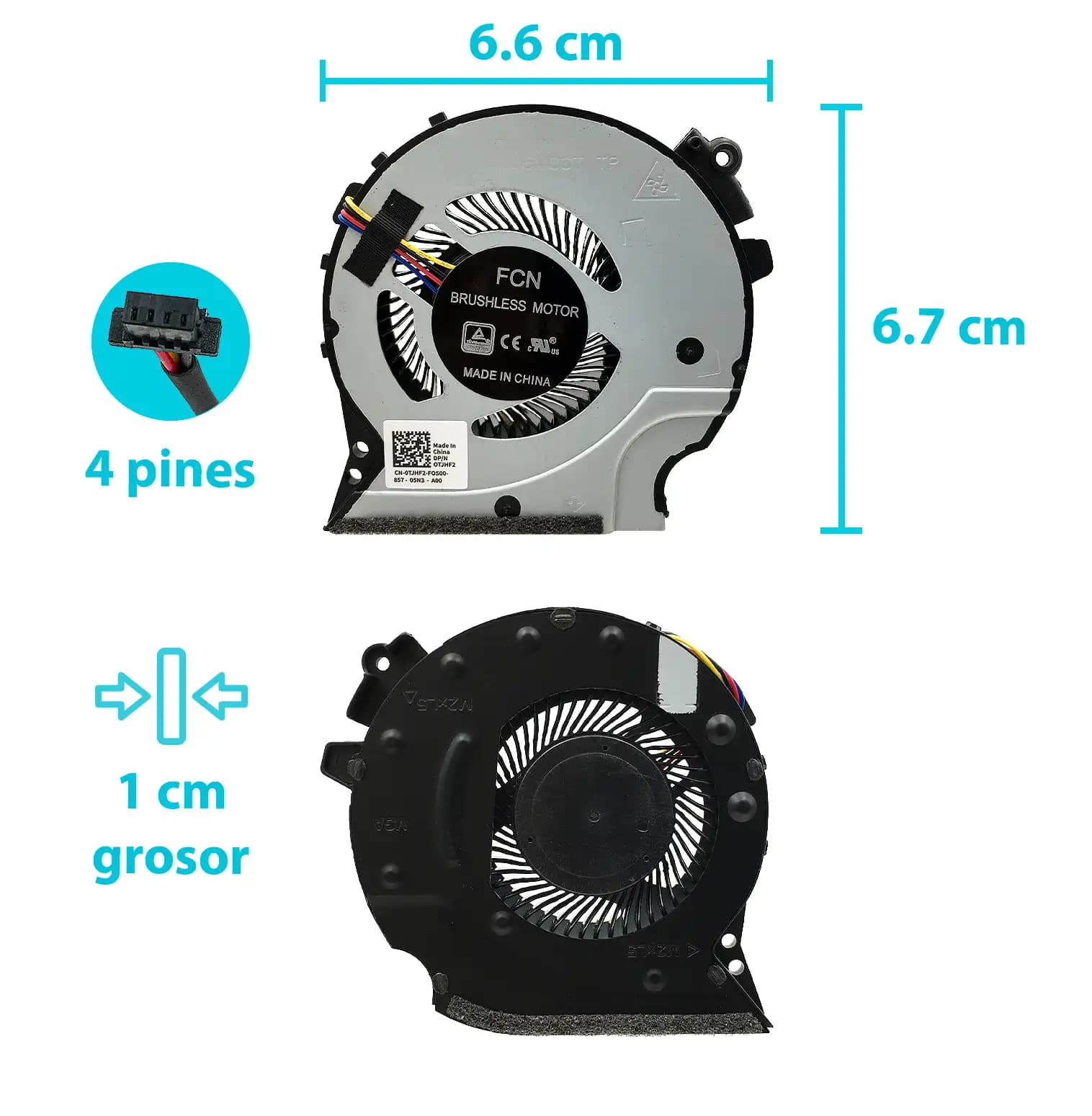COOLER HP 15-CX SPS-L20334-001 DFS481305MC0T FRMY (4 LINES) — imagen 1