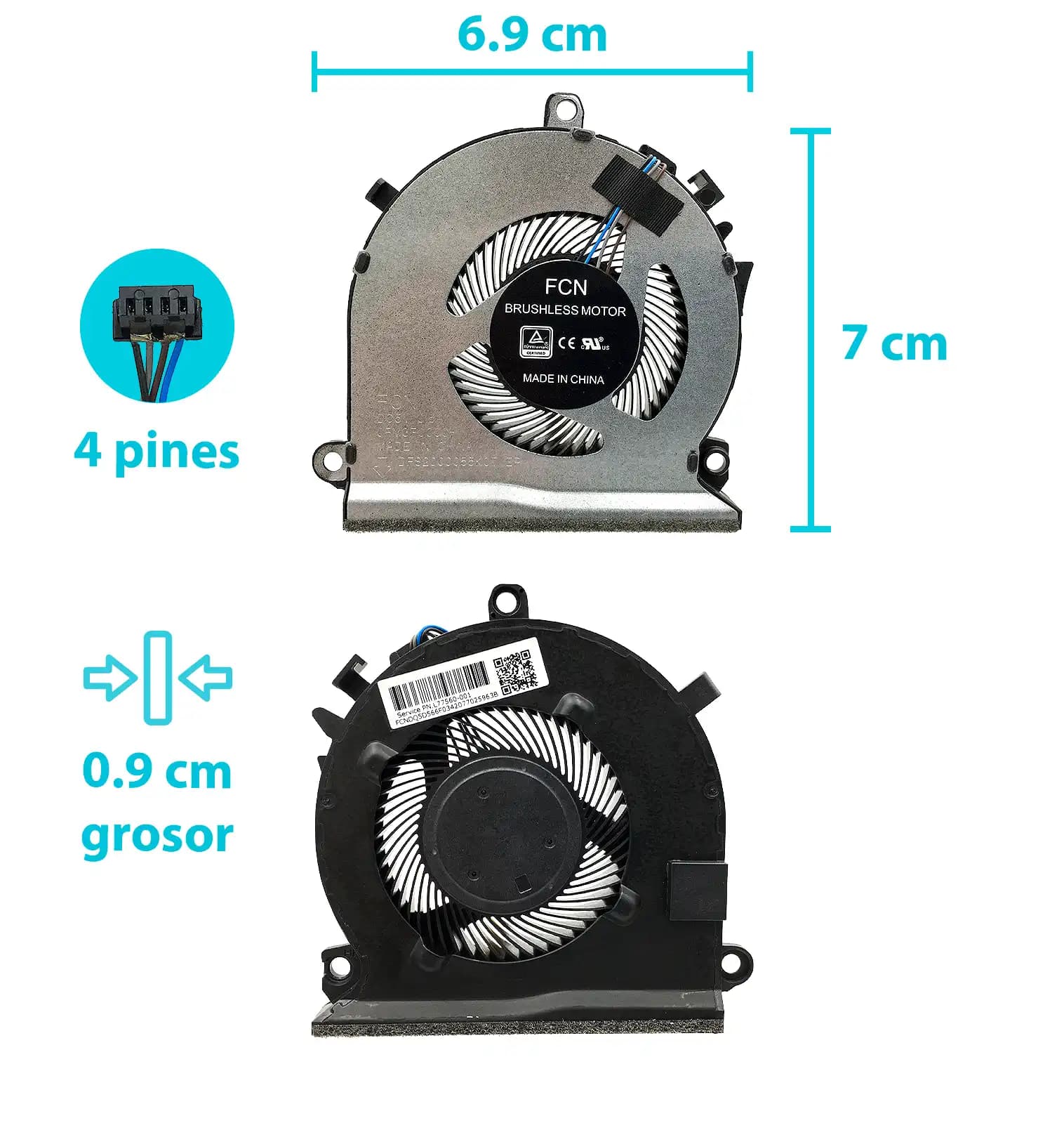 COOLER HP GAMING 13-AQ 15-DK 15-DY 15-EC 16-A 16T-A 13-AW 15-OC L72702-001 L77560-001 (4 LINES) — imagen 1