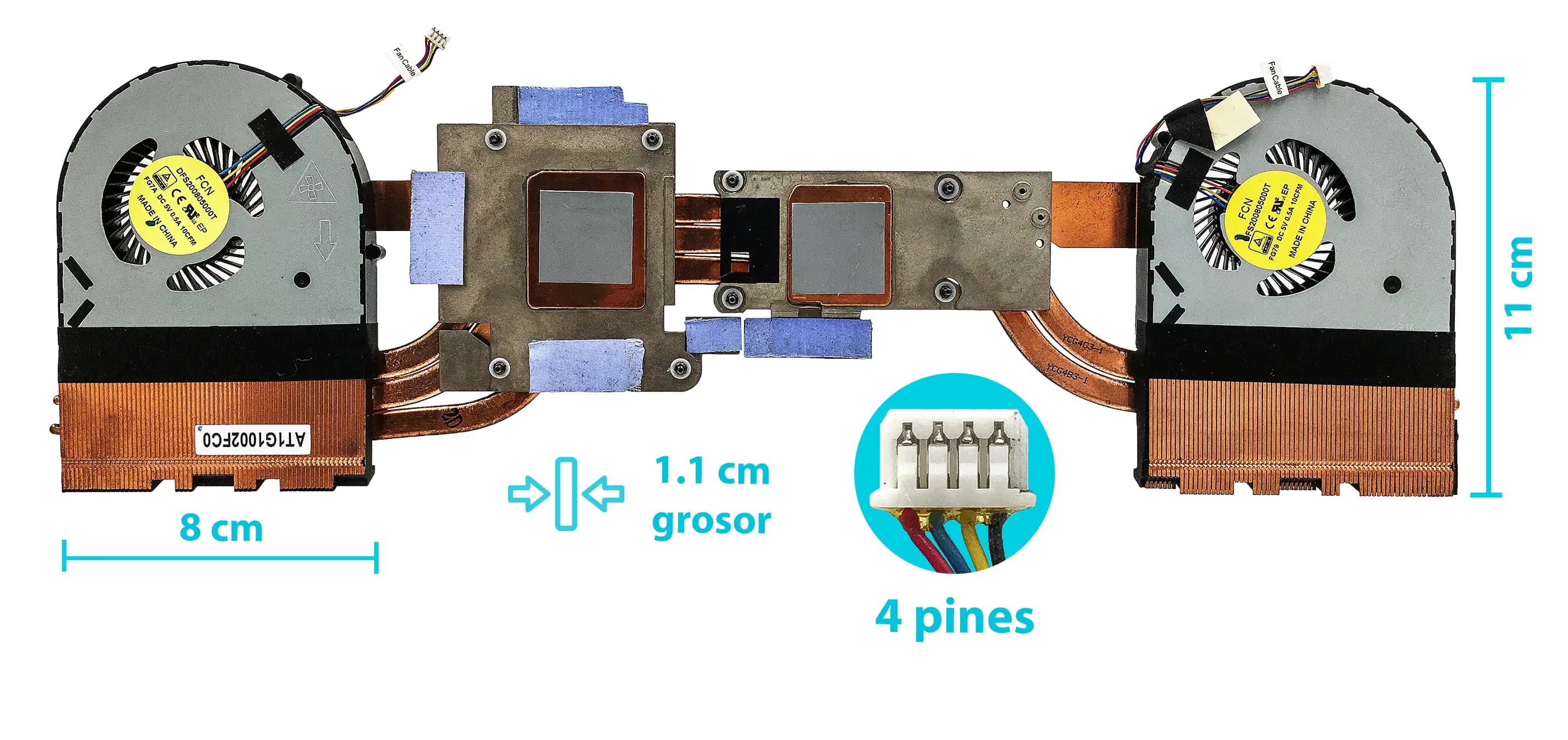 COOLER DELL ALIENWARE 17 R2 ALW17C R2 20125 CON DISIPADOR AT18F004 0J62HM (3 PIEZAS) — imagen 1