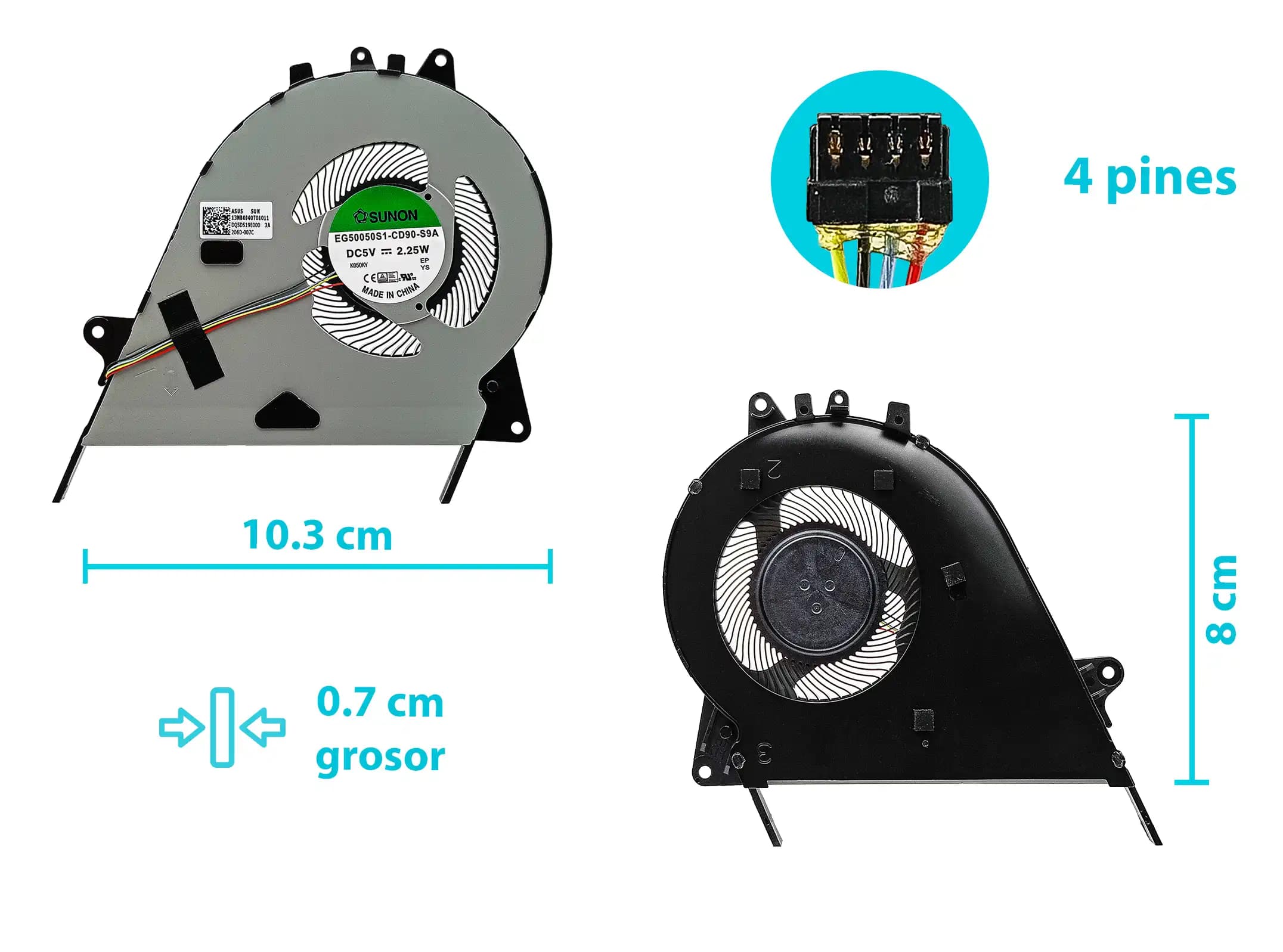 COOLER ASUS S430 X430 S4300U S4300F S4300UN S4300UF S4300UA SERIES DQ5D519E000 (4 LINES) — imagen 1