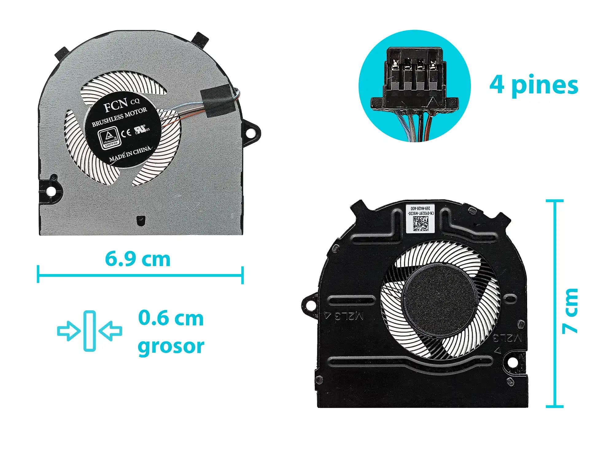 COOLER DELL 3420 E3420 3520 E35200YD29T YD29T (4 LINES) — imagen 1