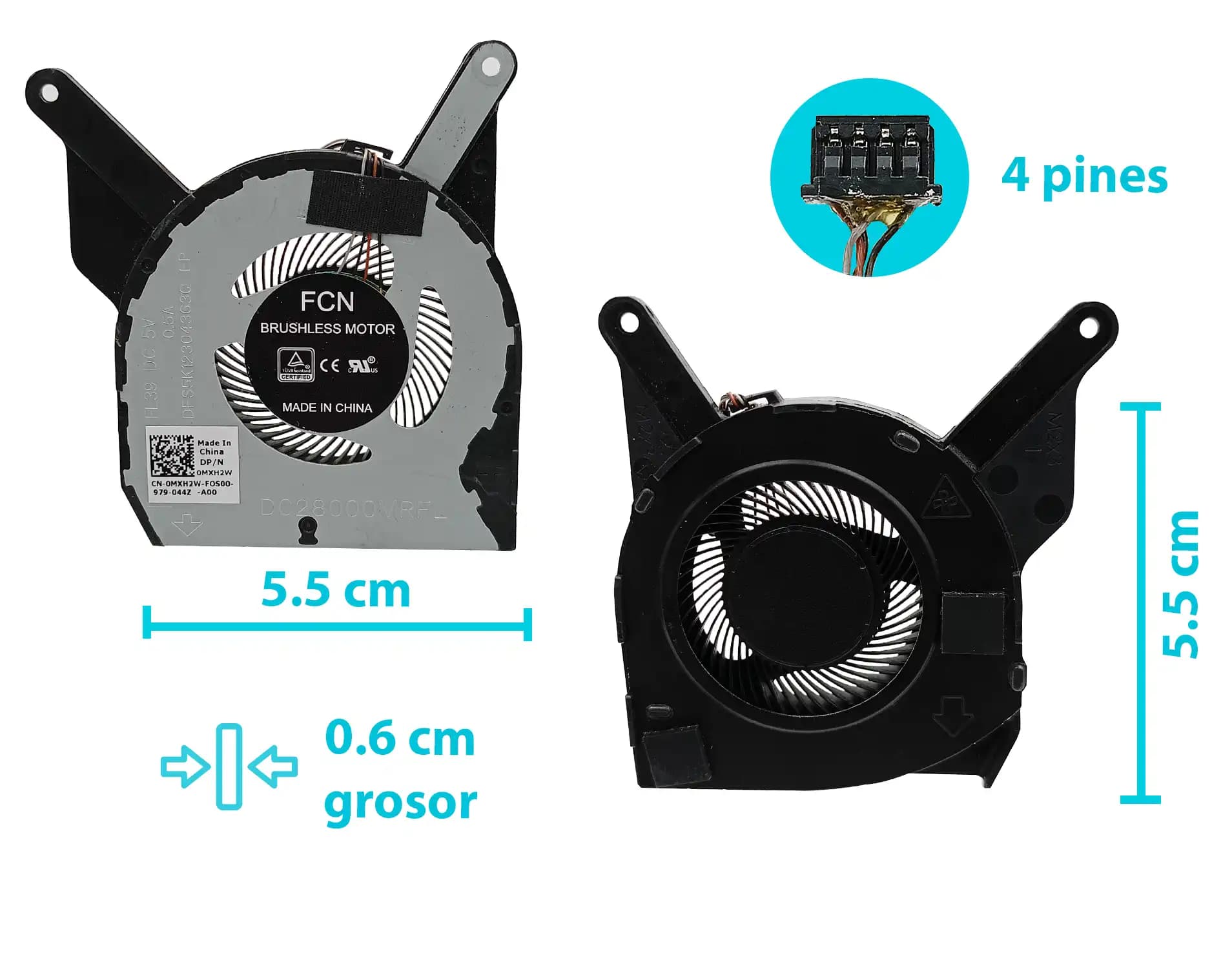 COOLER DELL 5400 CN-0MXH2W DC28000MRFL DP/N:0MXH2W (4 LINES) — imagen 1